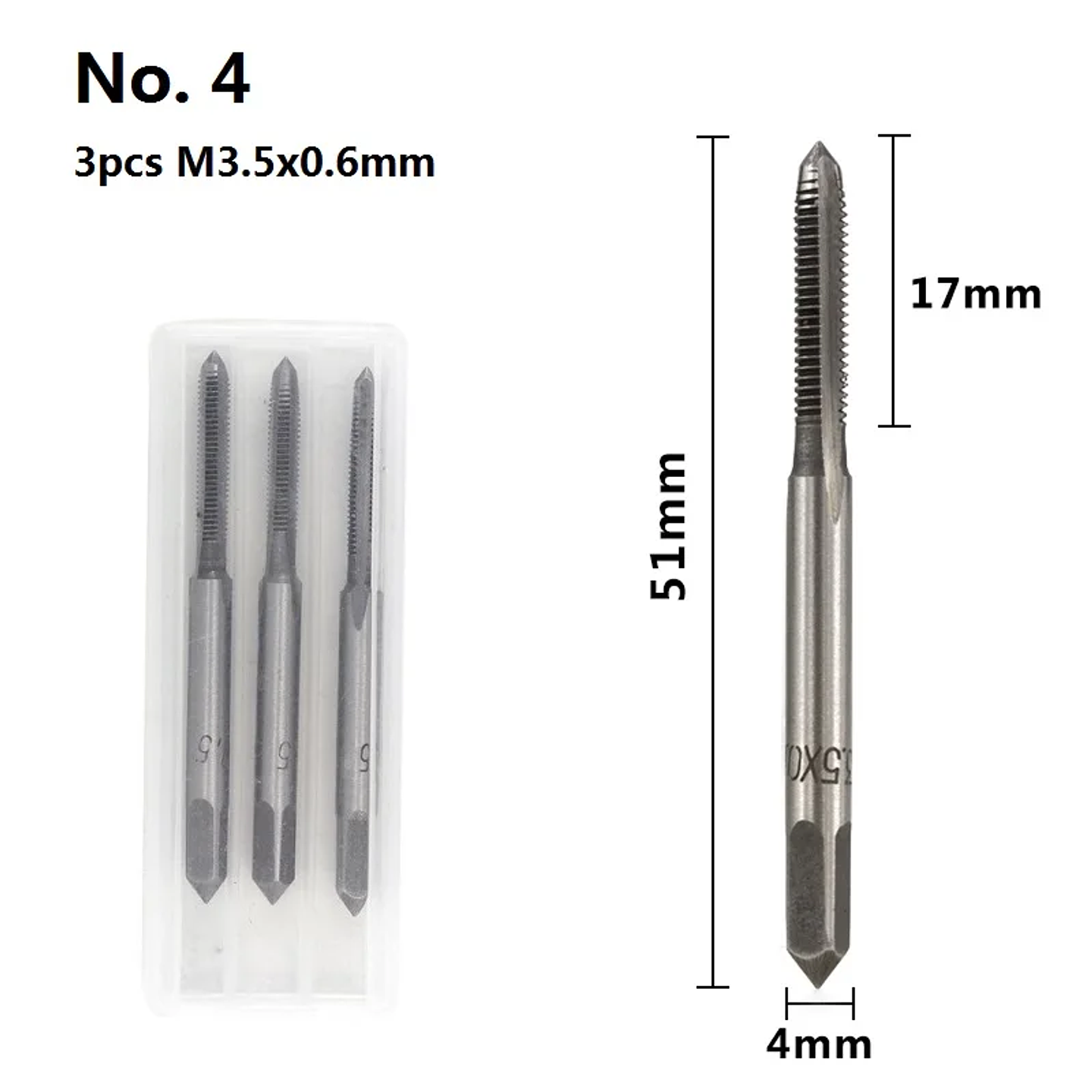 3-Piece Metric Hand Tap Set | High-Hardness Alloy Steel Threading Tool 16