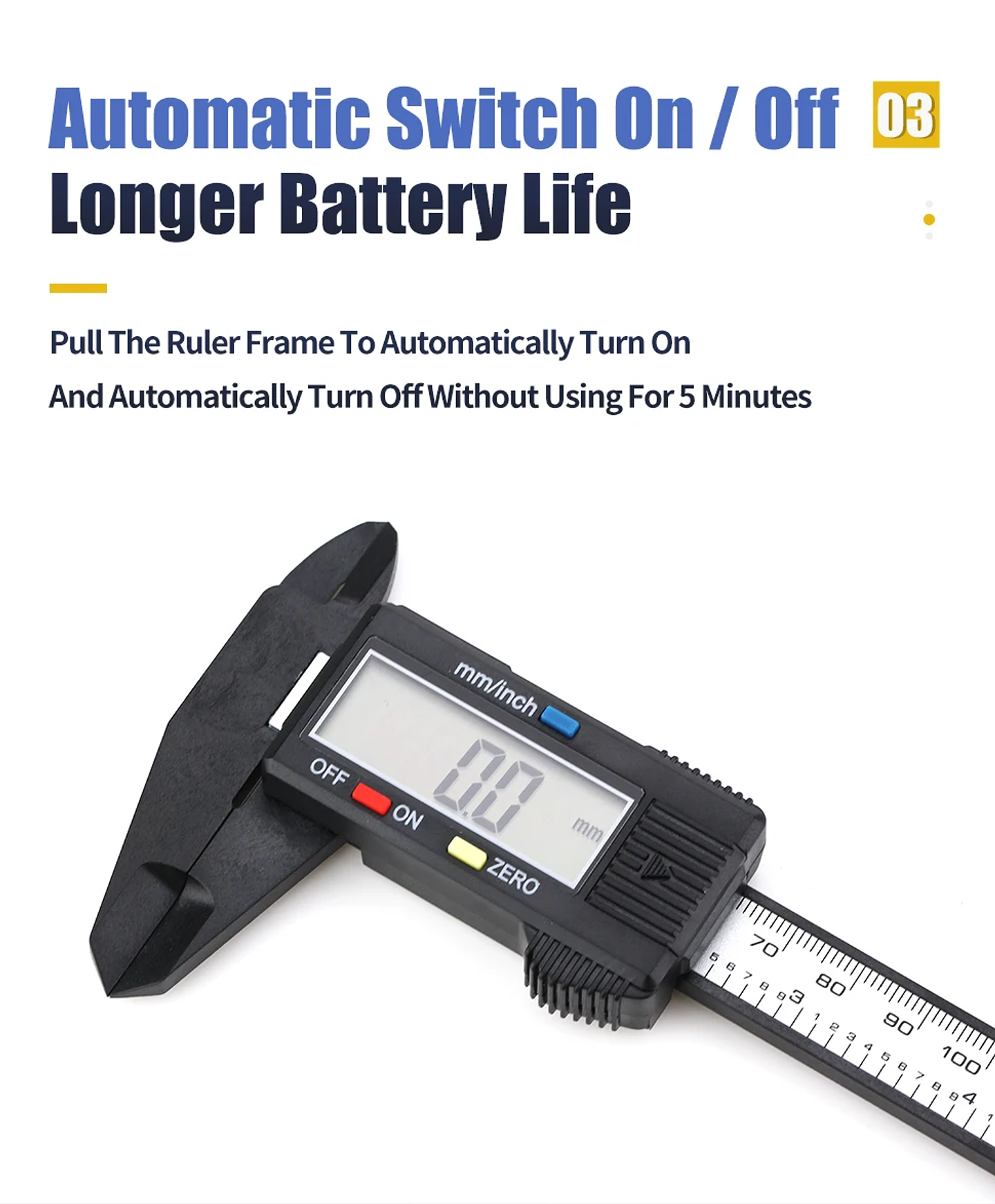Digital LCD Electronic Caliper | Carbon Fiber Composite Micrometer & Ruler 20