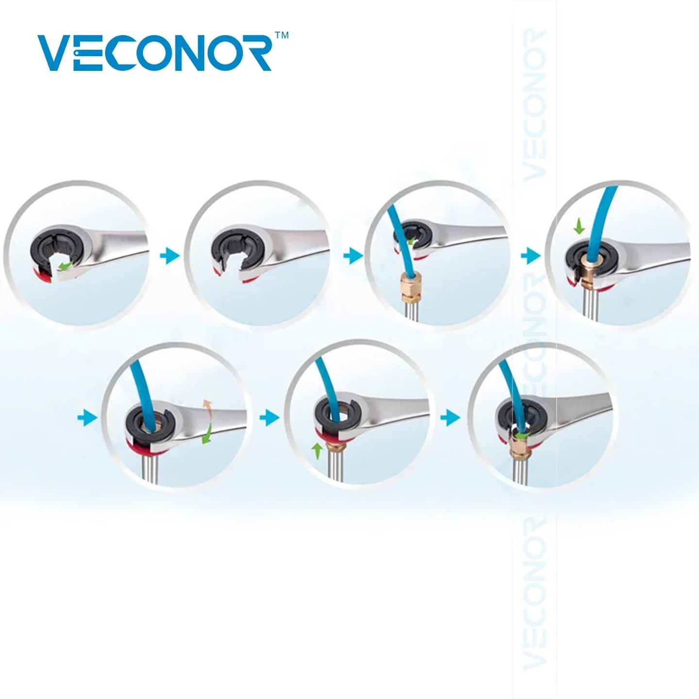 Professional Ratchet Flare Nut Wrench | 72T Mirror Polish Chrome Vanadium Tubing Spanner (8mm–19mm) 6