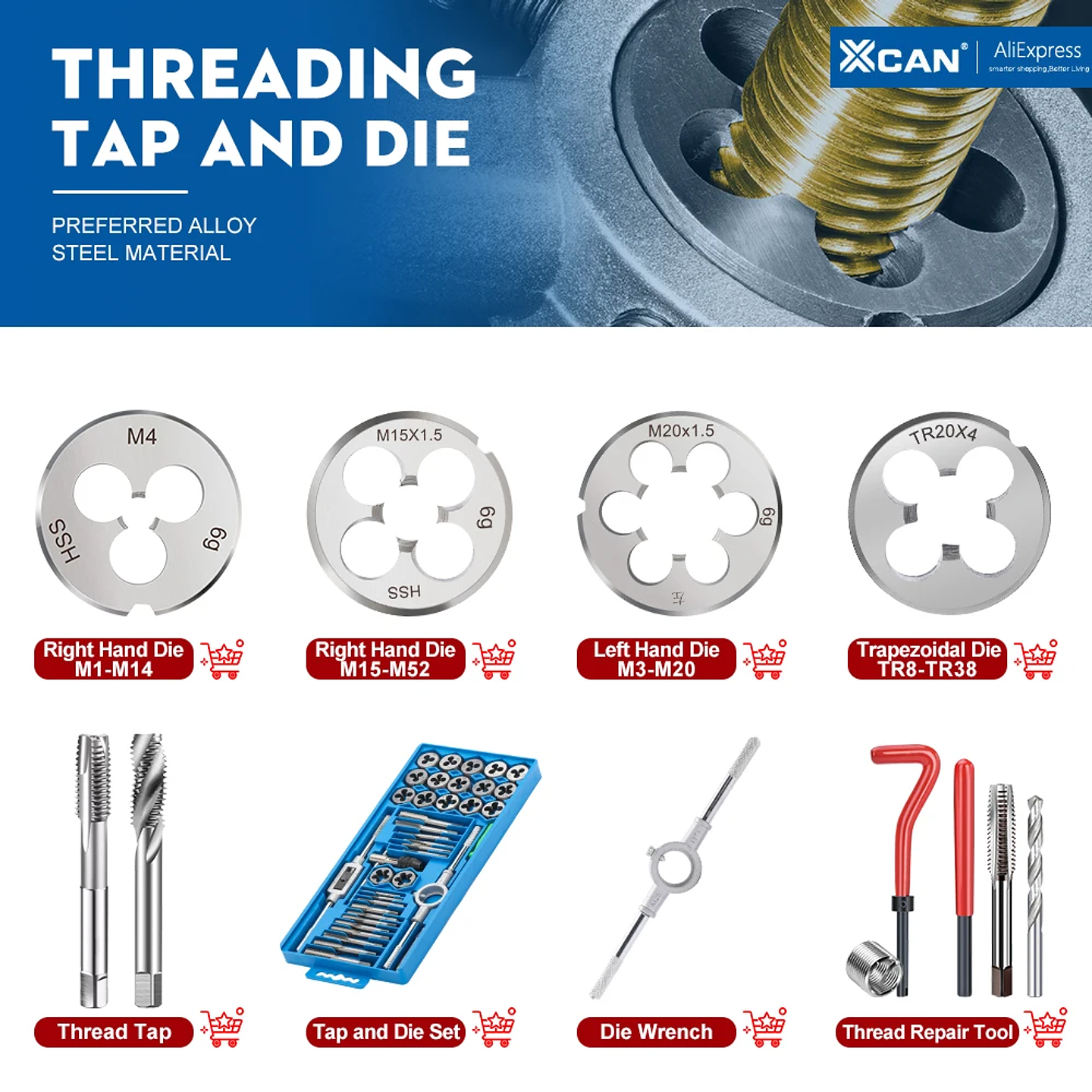 Professional Metric Round Thread Die | High-Hardness Alloy Steel Right-Hand Threading Tool 7