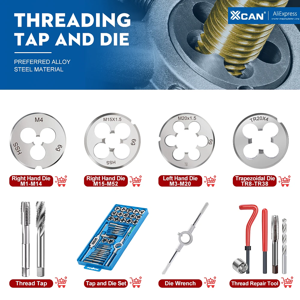 Professional Metric Round Thread Die | High-Hardness Alloy Steel Right-Hand Threading Tool 7