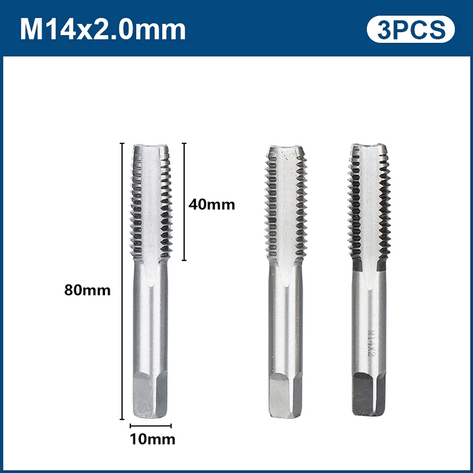 3-Piece Metric Hand Tap Set | High-Hardness Alloy Steel Threading Tool 17
