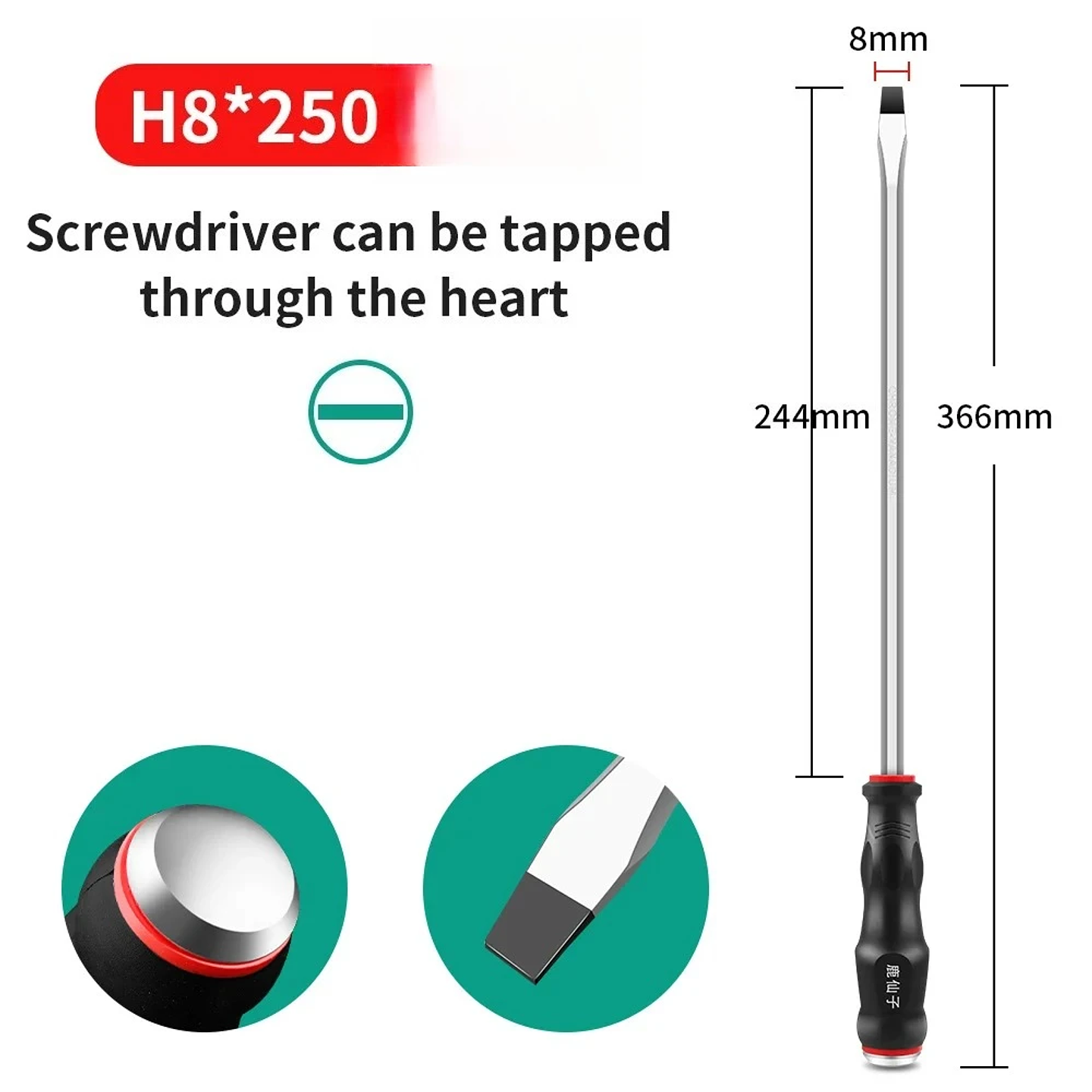 Heavy-Duty Go-Through Screwdriver | High-Torque Magnetic Chrome Vanadium Steel Driver for Automotive & Industrial Use 7