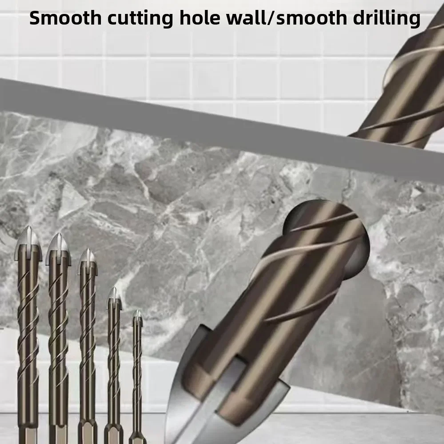 Industrial Cross Hex Tile & Glass Drill Bits | Titanium-Coated Carbide Masonry Bit for Concrete, Porcelain & Stone 3