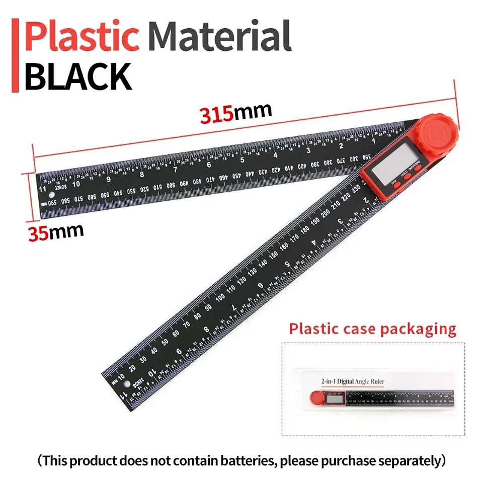 2-in-1 Digital Protractor & Angle Ruler | 360° Electronic Goniometer with LCD Display (200mm/8-Inch) 8