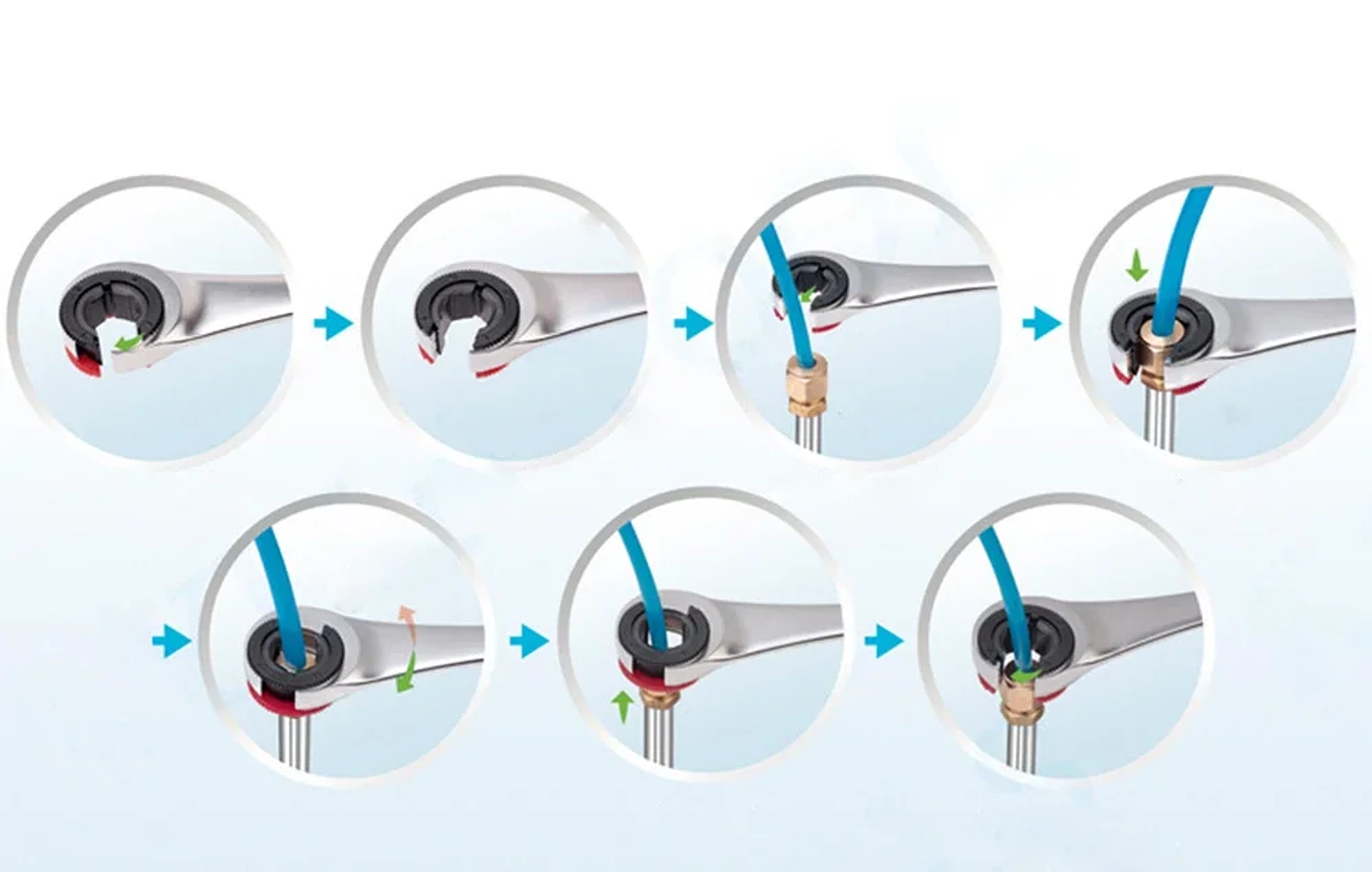 Professional Ratchet Flare Nut Wrench | 72T Mirror Polish Chrome Vanadium Tubing Spanner (8mm–19mm) 12