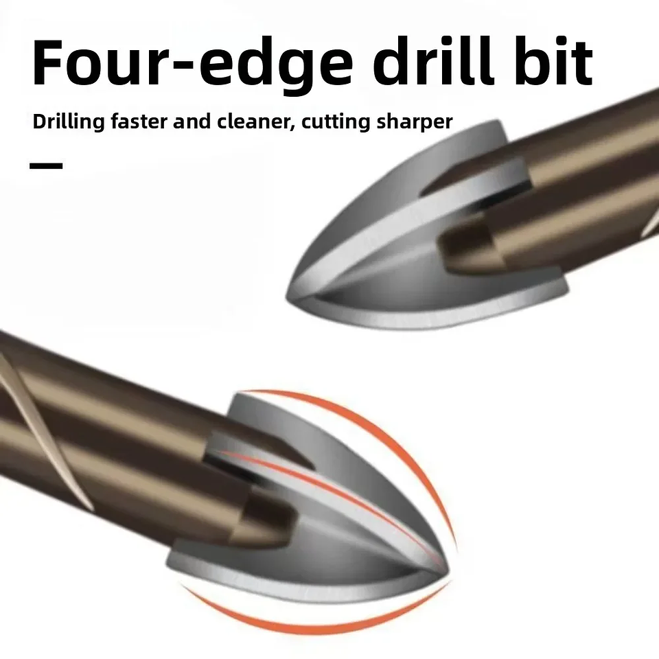 Industrial Cross Hex Tile & Glass Drill Bits | Titanium-Coated Carbide Masonry Bit for Concrete, Porcelain & Stone 5