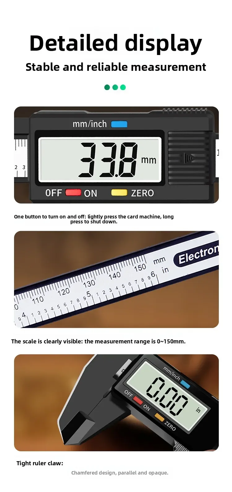 Digital LCD Vernier Caliper | 150mm High-Precision Electronic Gauge 16