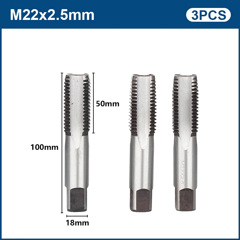 3-Piece Metric Hand Tap Set | High-Hardness Alloy Steel Threading Tool 21