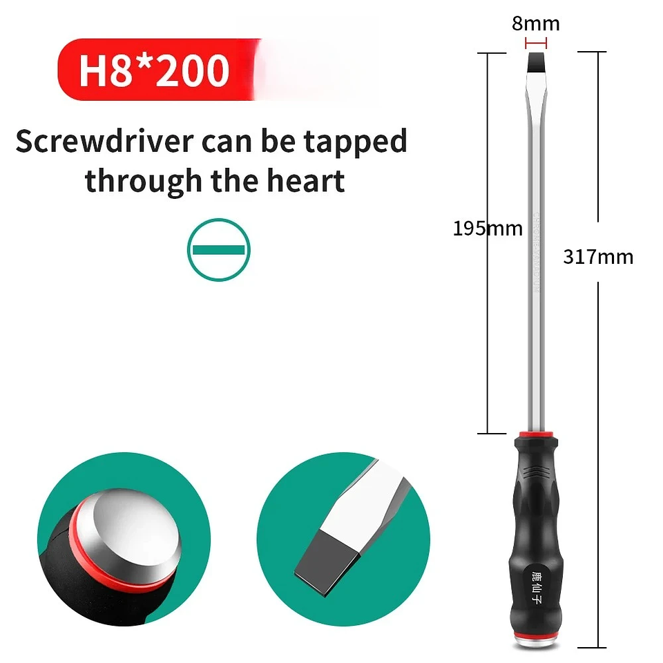 Heavy-Duty Go-Through Screwdriver | High-Torque Magnetic Chrome Vanadium Steel Driver for Automotive & Industrial Use 9
