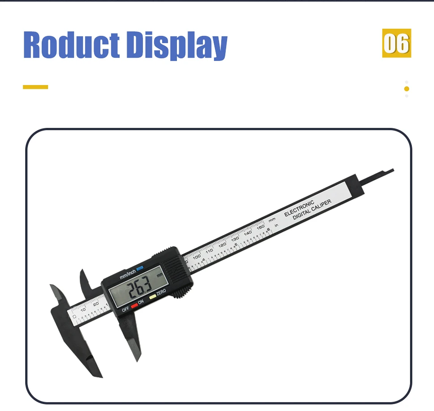 Digital LCD Electronic Caliper | Carbon Fiber Composite Micrometer & Ruler 25
