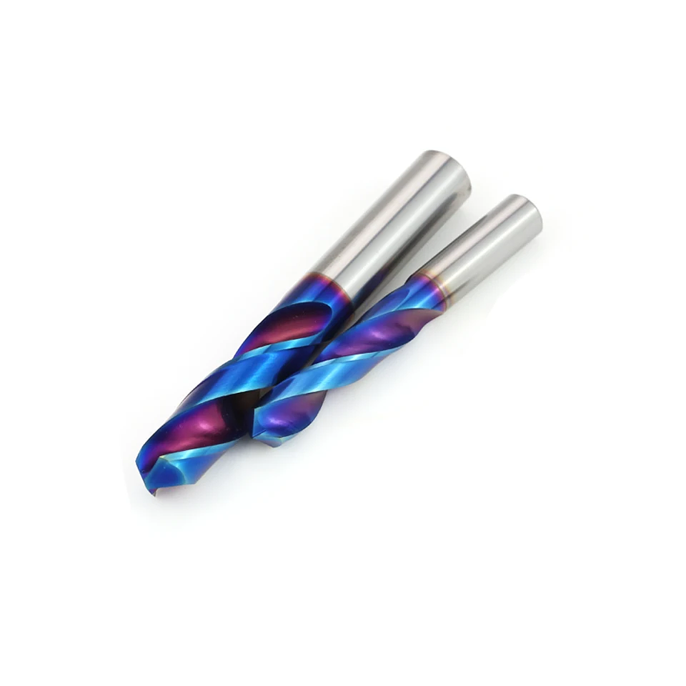 HRC65 Tungsten Carbide Twist Drill Bit | Blue Nano-Coated Precision CNC Steel Drilling Tools (0.5mm – 20.0mm) 20