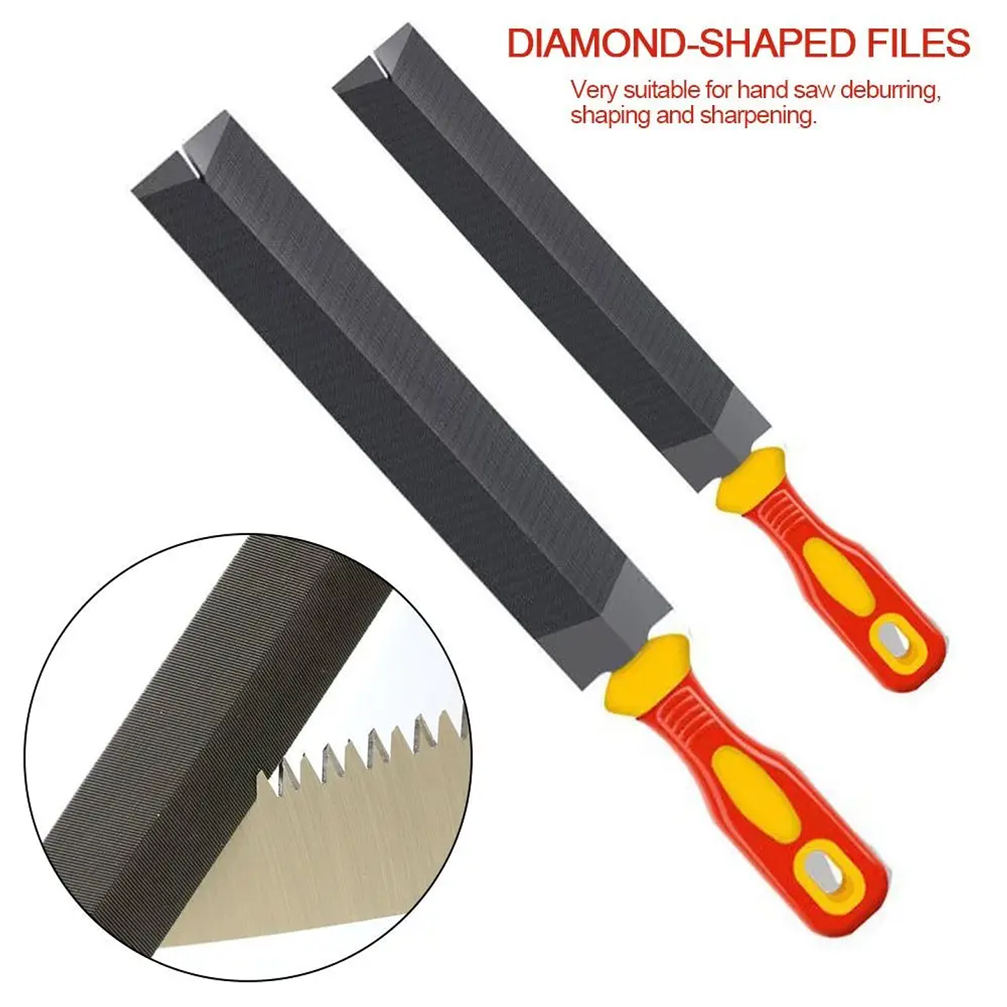 Diamond-Shaped Hand Saw File | Professional Sharpening & Deburring Tool for Woodworking 1