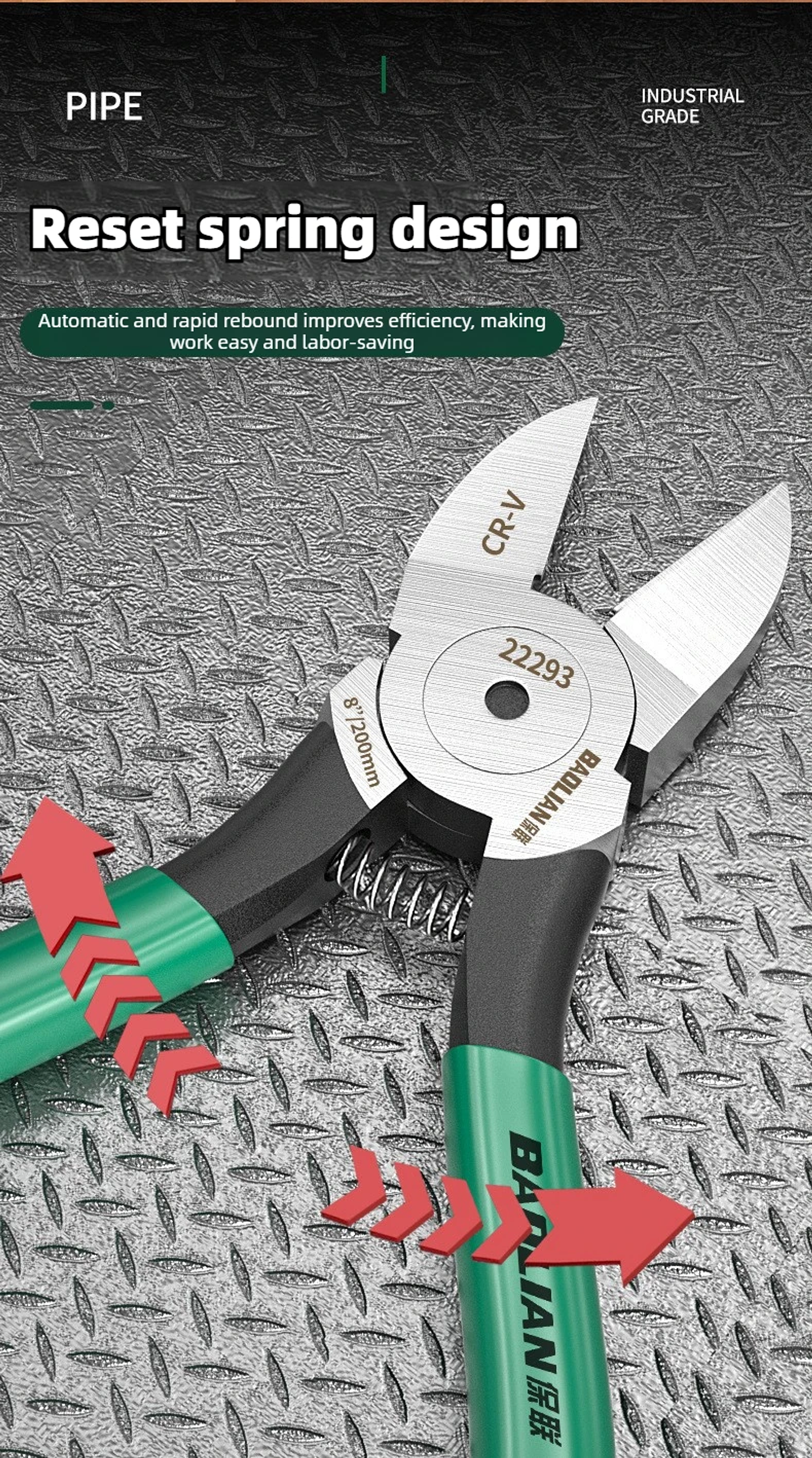 Professional Plastic Nippers | Chrome Vanadium Flush Cutters with Ergonomic Bent Handle 16