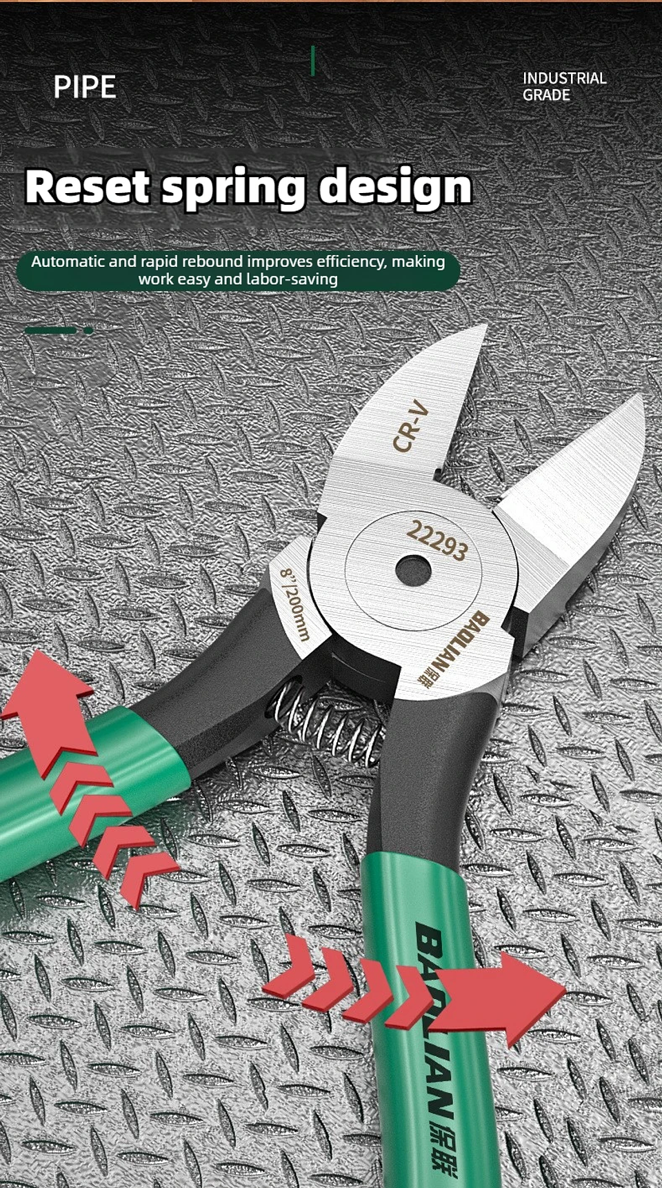 Professional Plastic Nippers | Chrome Vanadium Flush Cutters with Ergonomic Bent Handle 16