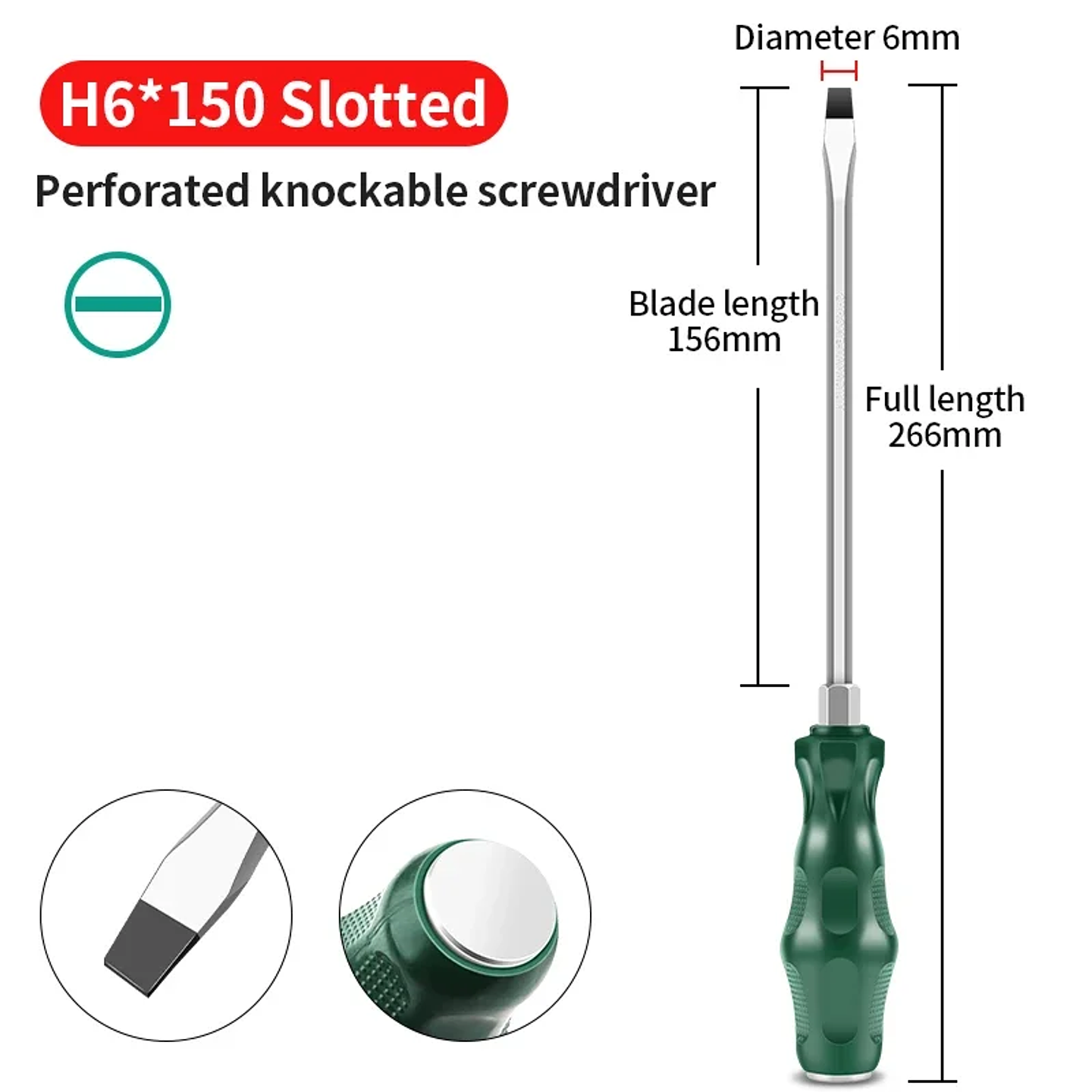 Heavy-Duty Go-Through Screwdriver | High-Torque Magnetic Chrome Vanadium Steel Driver for Automotive & Industrial Use 11