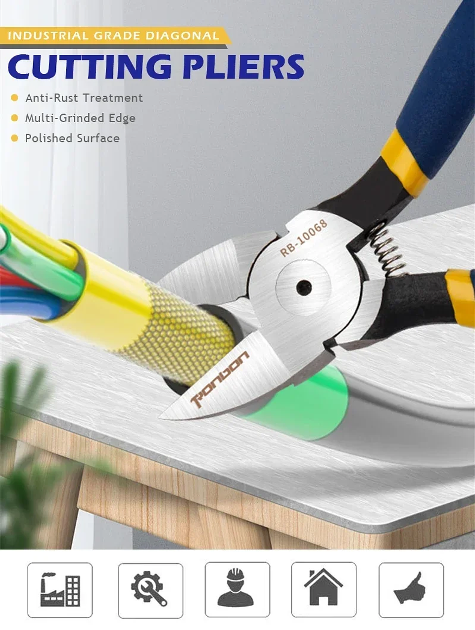 Professional Diagonal Cutting Pliers | Chrome Vanadium Side Cutters & Wire Stripping Tool (5/6 Inch) 9