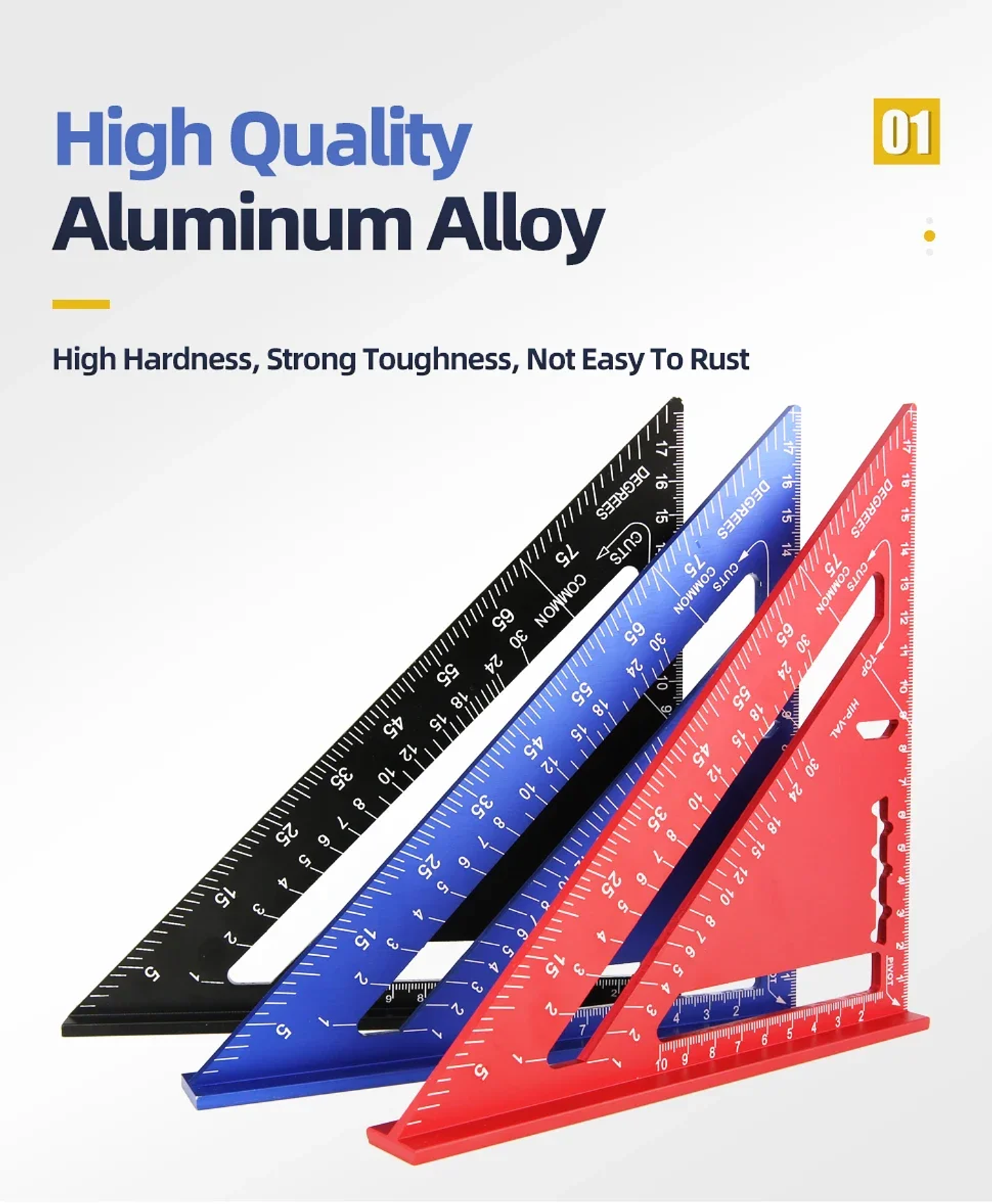 7-Inch Aluminum Alloy Speed Square | Multifunctional Triangle Ruler for Carpentry, Framing, and Layout 13