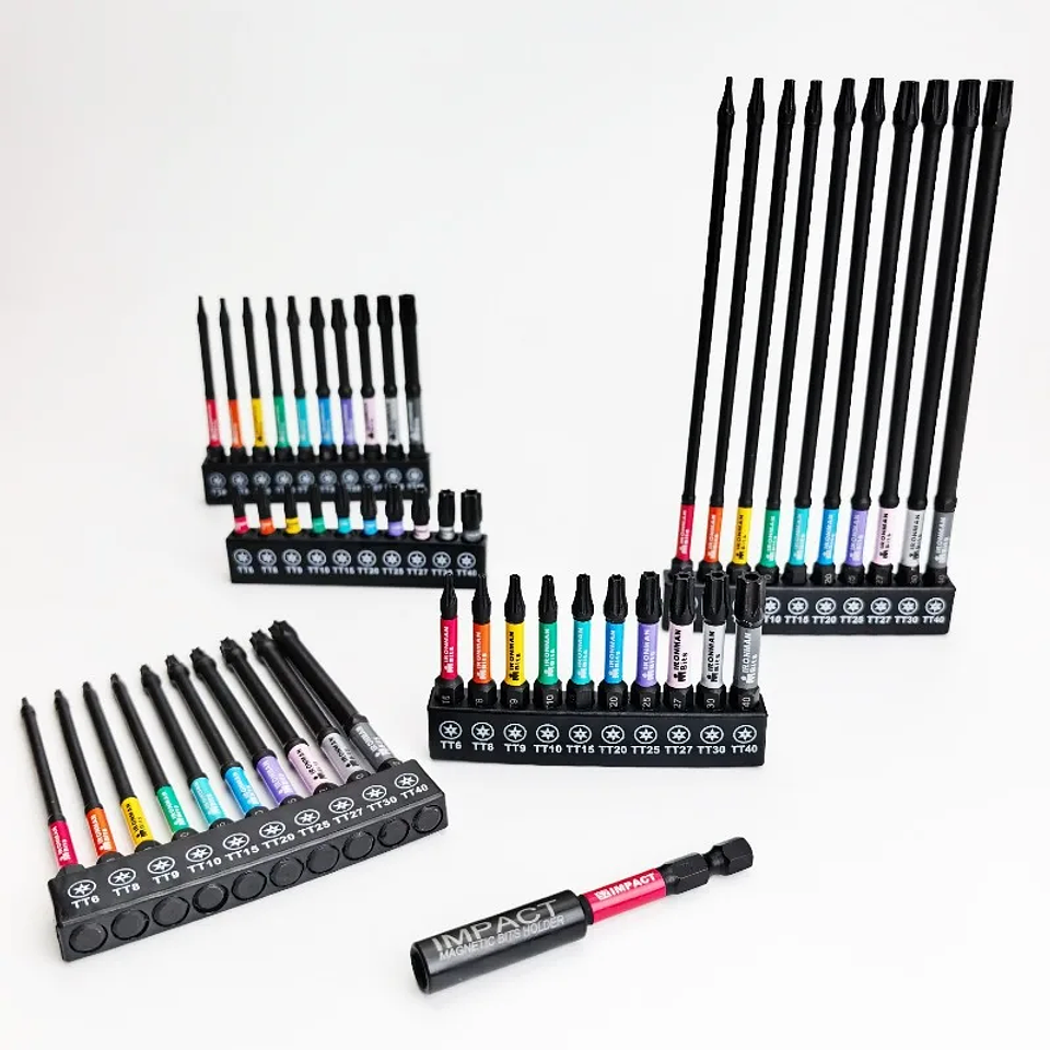 S2 Steel Magnetic Torx Impact Bit Set | Shock-Absorbent Anti-Slip Star Bits 16