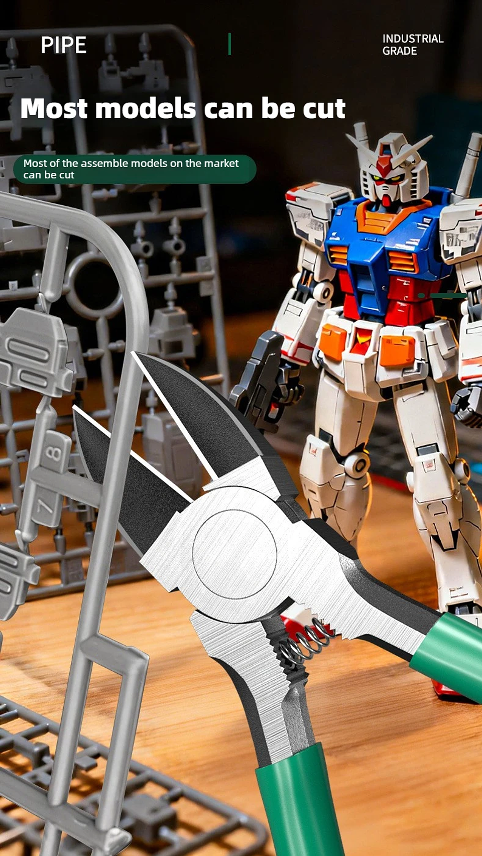 Professional Plastic Nippers | Chrome Vanadium Flush Cutters with Ergonomic Bent Handle 20