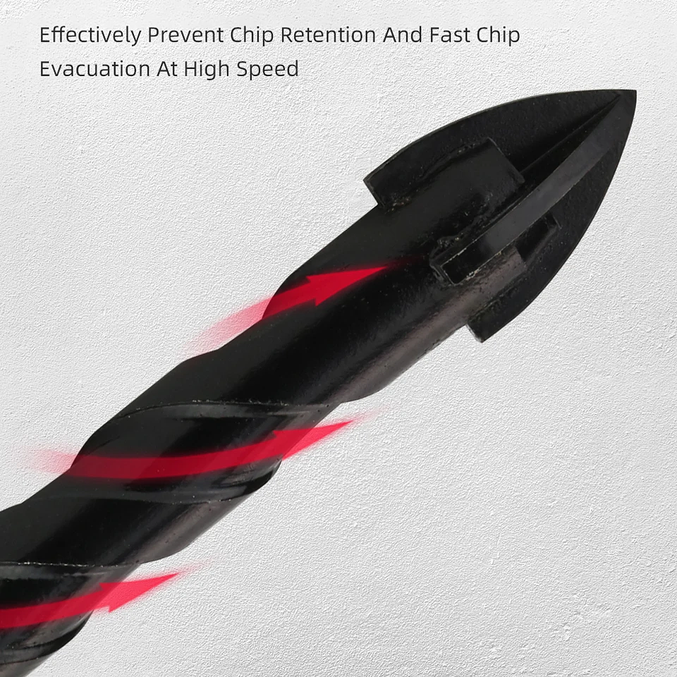 Industrial Hard Alloy Cross Hex Drill Bits | 4-Edge Carbide Tip for Tile, Glass, Concrete, and Wood 6