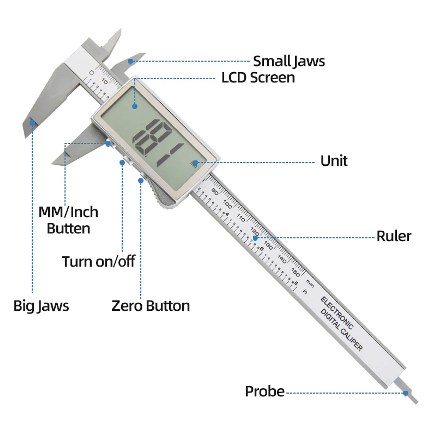 Digital Vernier Caliper | 150mm Electronic Carbon Fiber Micrometer 3