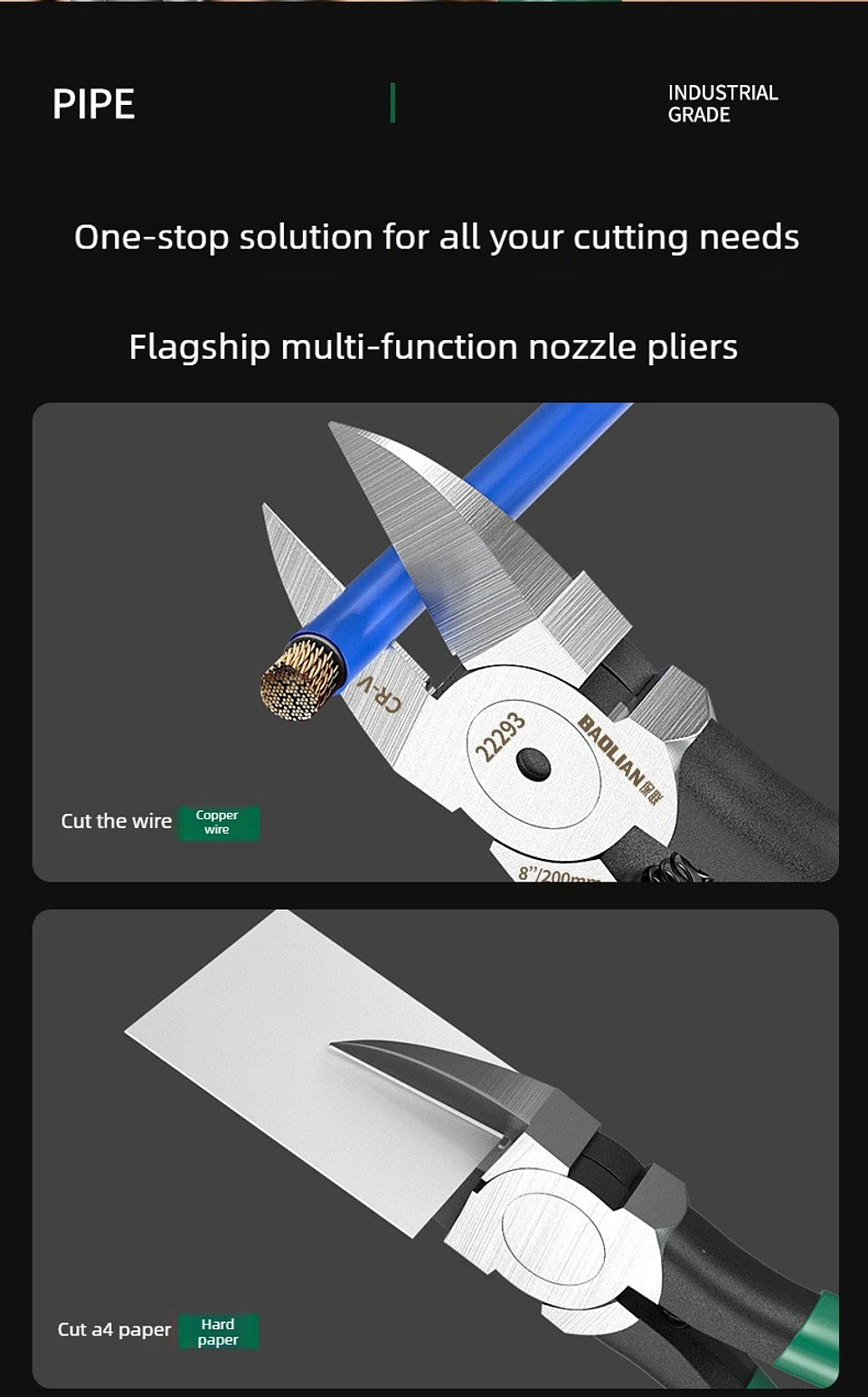 Professional Plastic Nippers | Chrome Vanadium Flush Cutters with Ergonomic Bent Handle 21