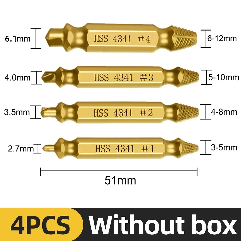 Damaged Screw Extractor Set | 4/5/6pc HSS Broken Bolt Remover Kit 13