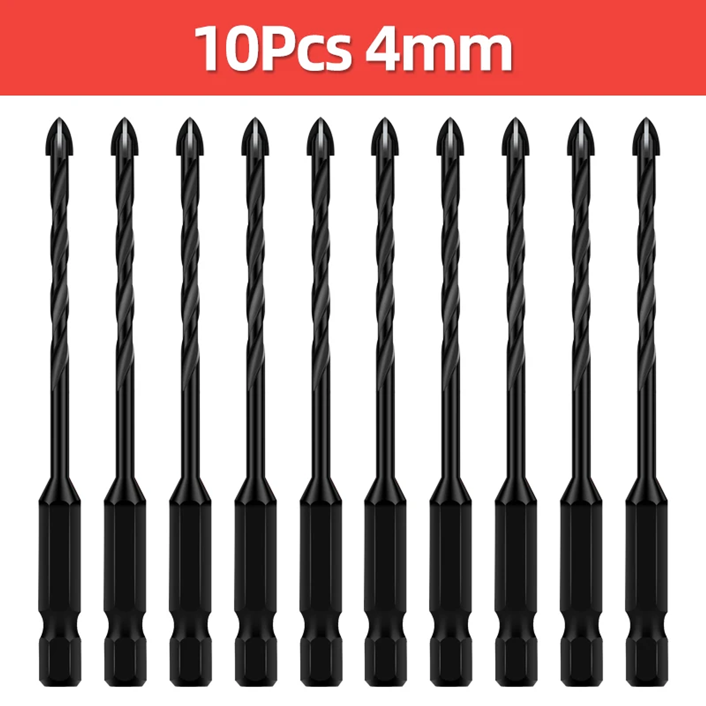 Industrial Hard Alloy Cross Hex Drill Bits | 4-Edge Carbide Tip for Tile, Glass, Concrete, and Wood 9