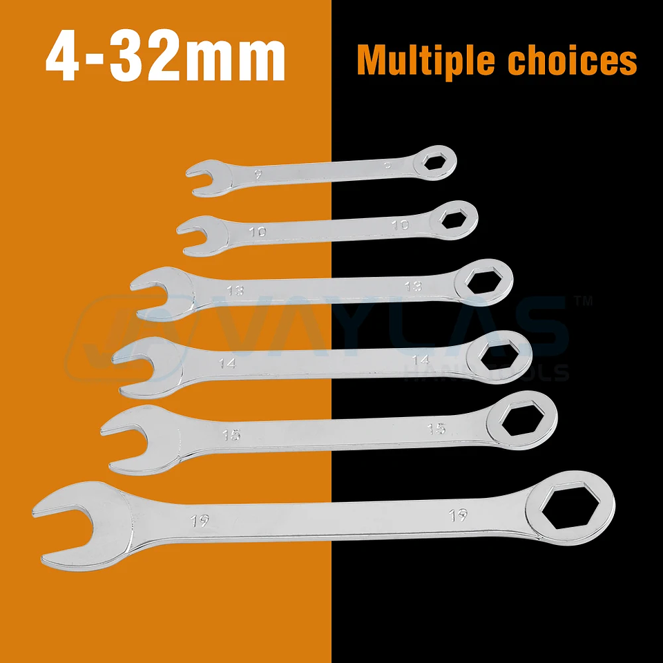 Vaylas Ultra-Thin Open End Wrench Set | 4–32mm Super-Slim Spanner Kit 2