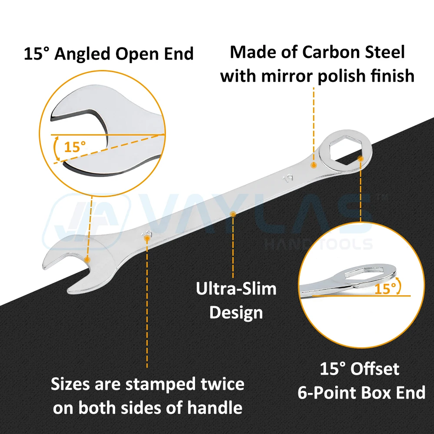 Vaylas Ultra-Thin Open End Wrench Set | 4–32mm Super-Slim Spanner Kit 3