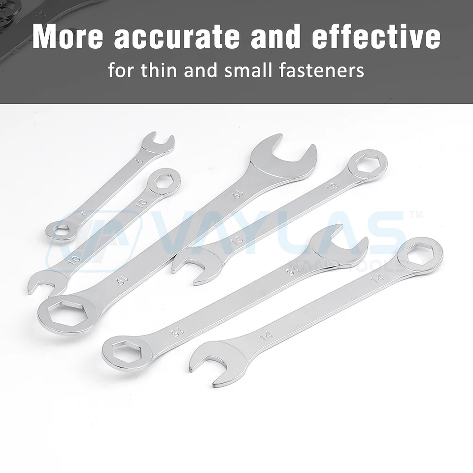 Vaylas Ultra-Thin Open End Wrench Set | 4–32mm Super-Slim Spanner Kit 4