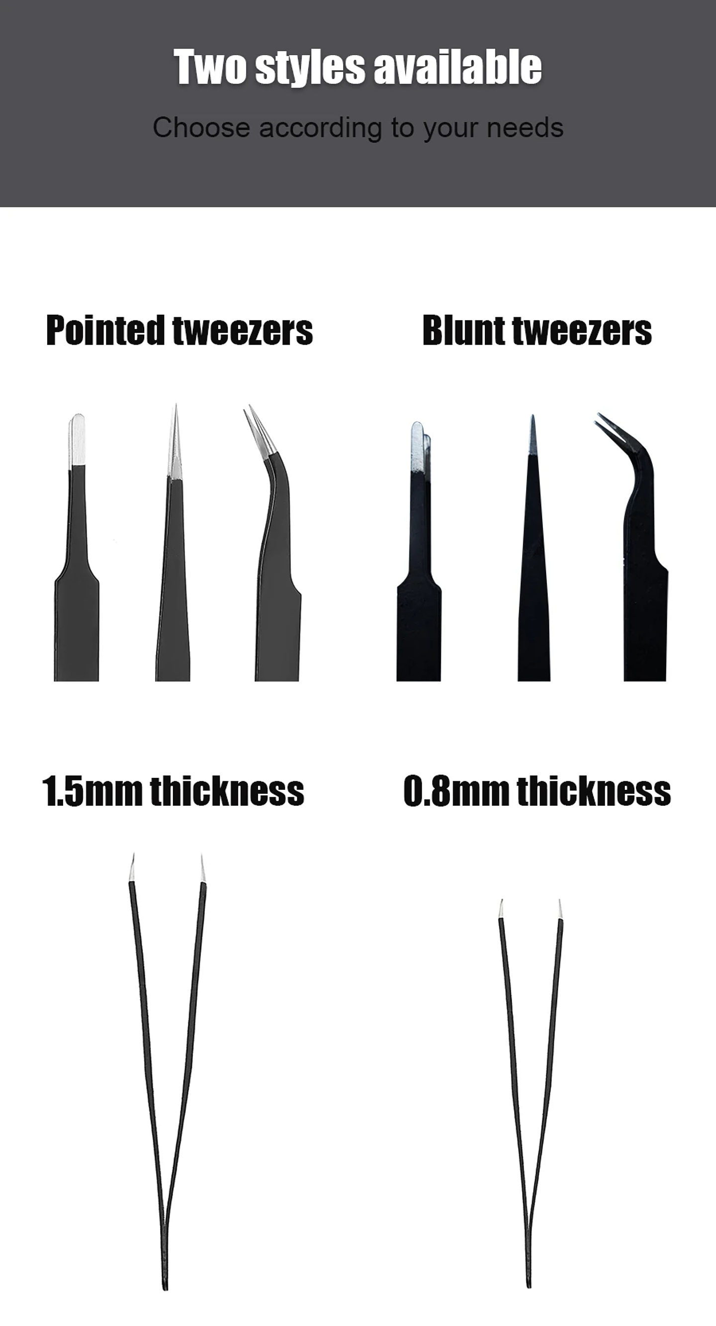 Antistatic Stainless Steel Tweezers 6 PCS Precision Maintenance Industrial Repair Curved Tool Home Work Model Making Hand Tools 7