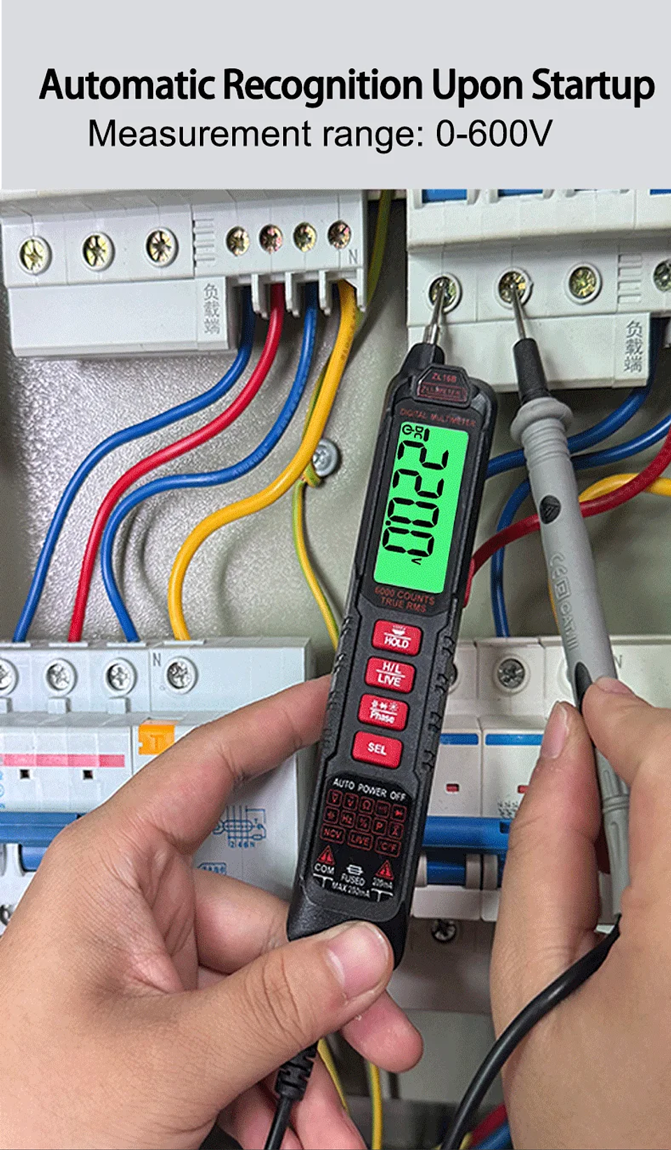 Professional Digital Multimeter | 6000 Counts High-Precision True RMS Tester with NCV & USB Charging 18