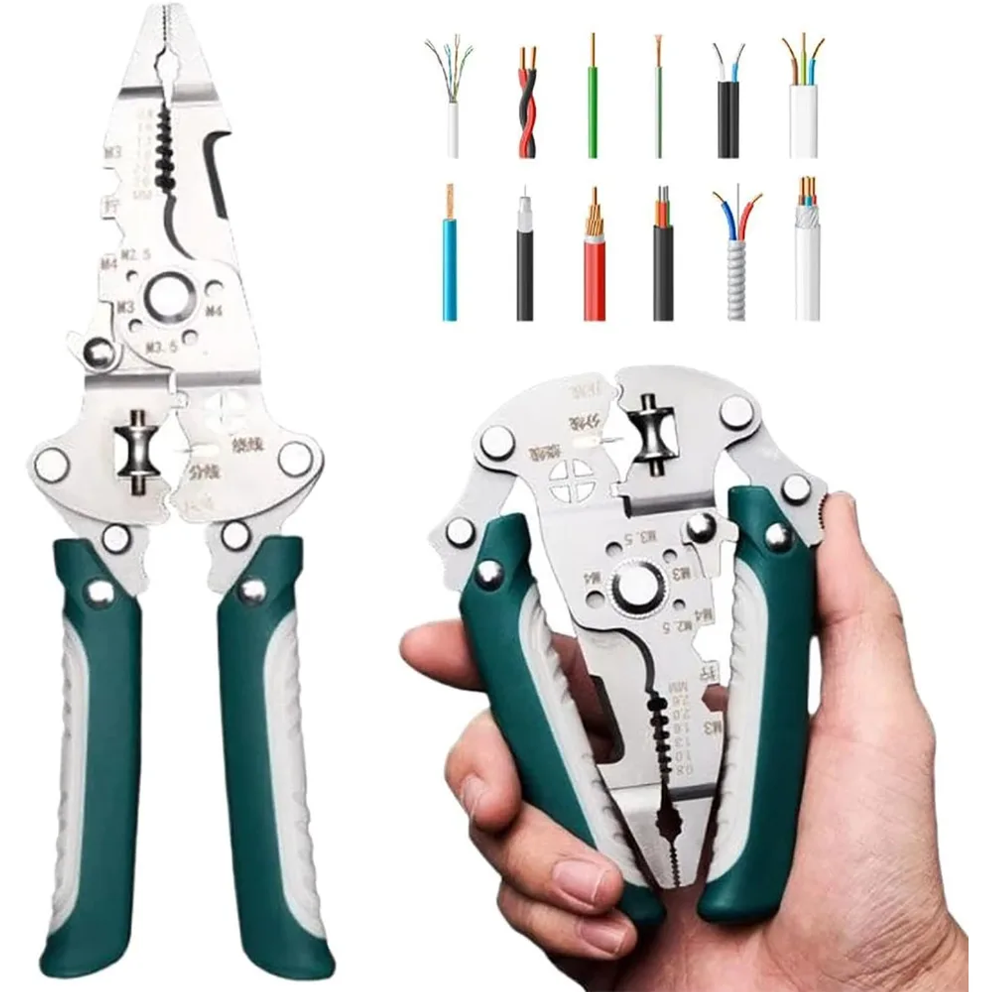 Stainless Steel 217mm Multi-Functional Electrician Wire Stripper Pliers 2