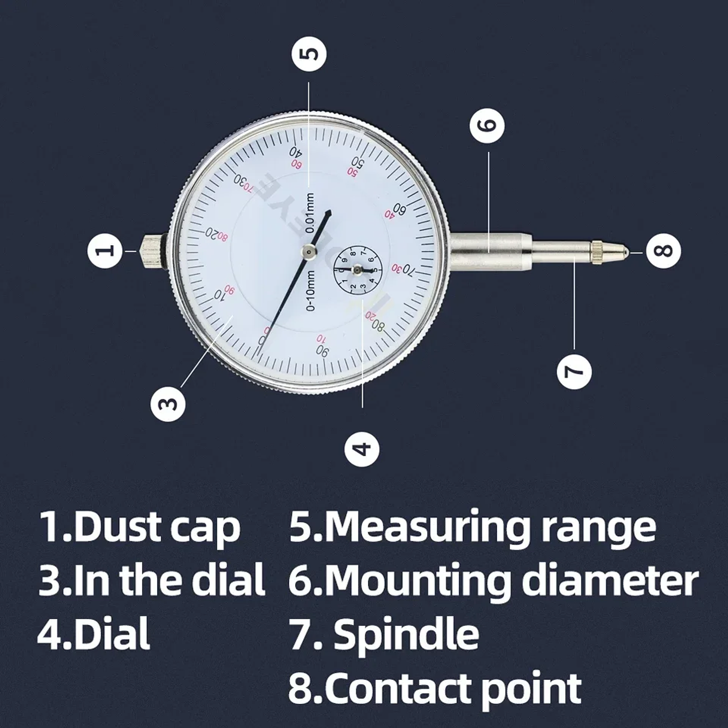 High-Precision Dial Indicator & Magnetic Base Holder Kit 6