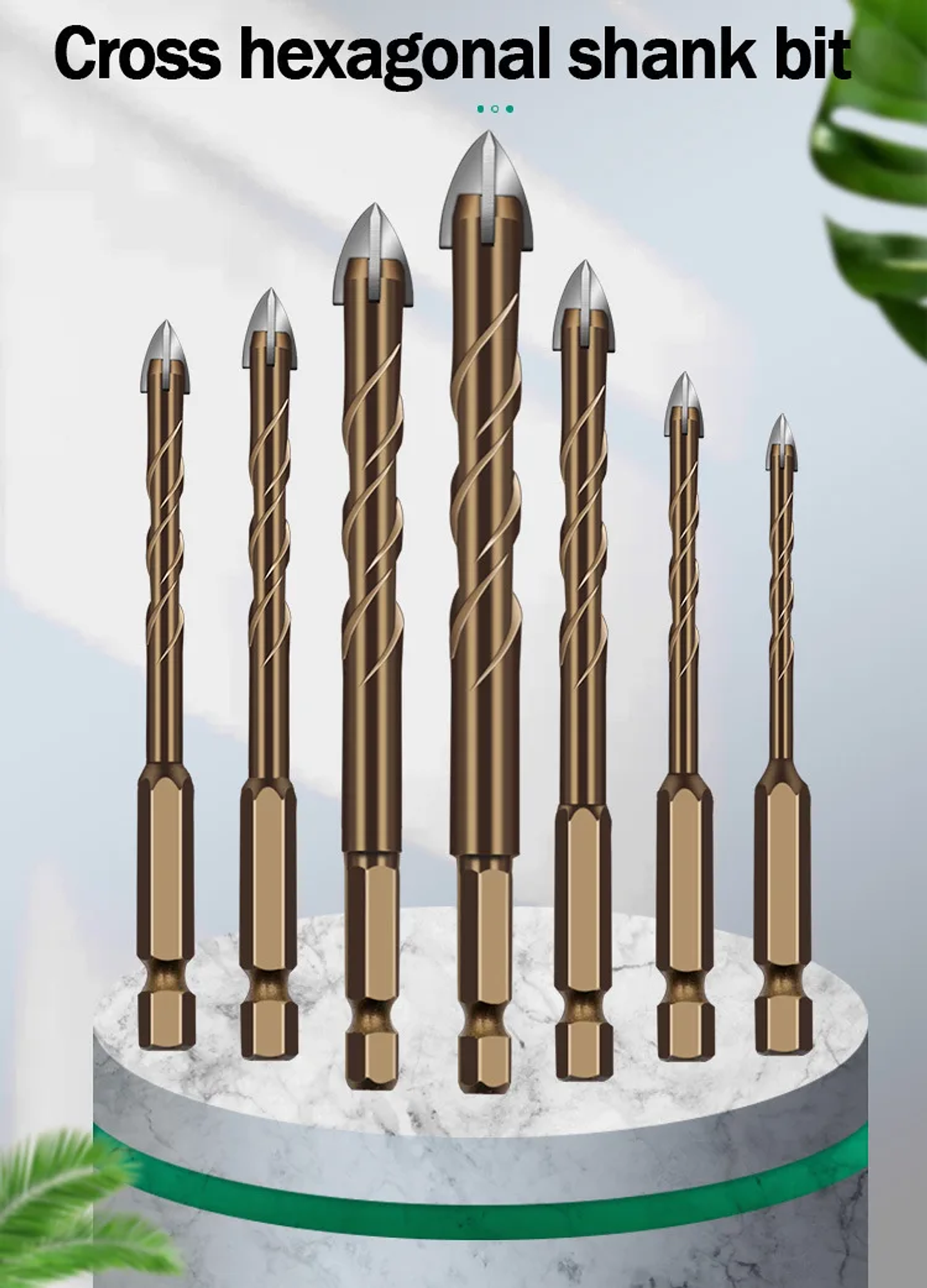 Industrial Cross Hex Tile & Glass Drill Bits | Titanium-Coated Carbide Masonry Bit for Concrete, Porcelain & Stone 16