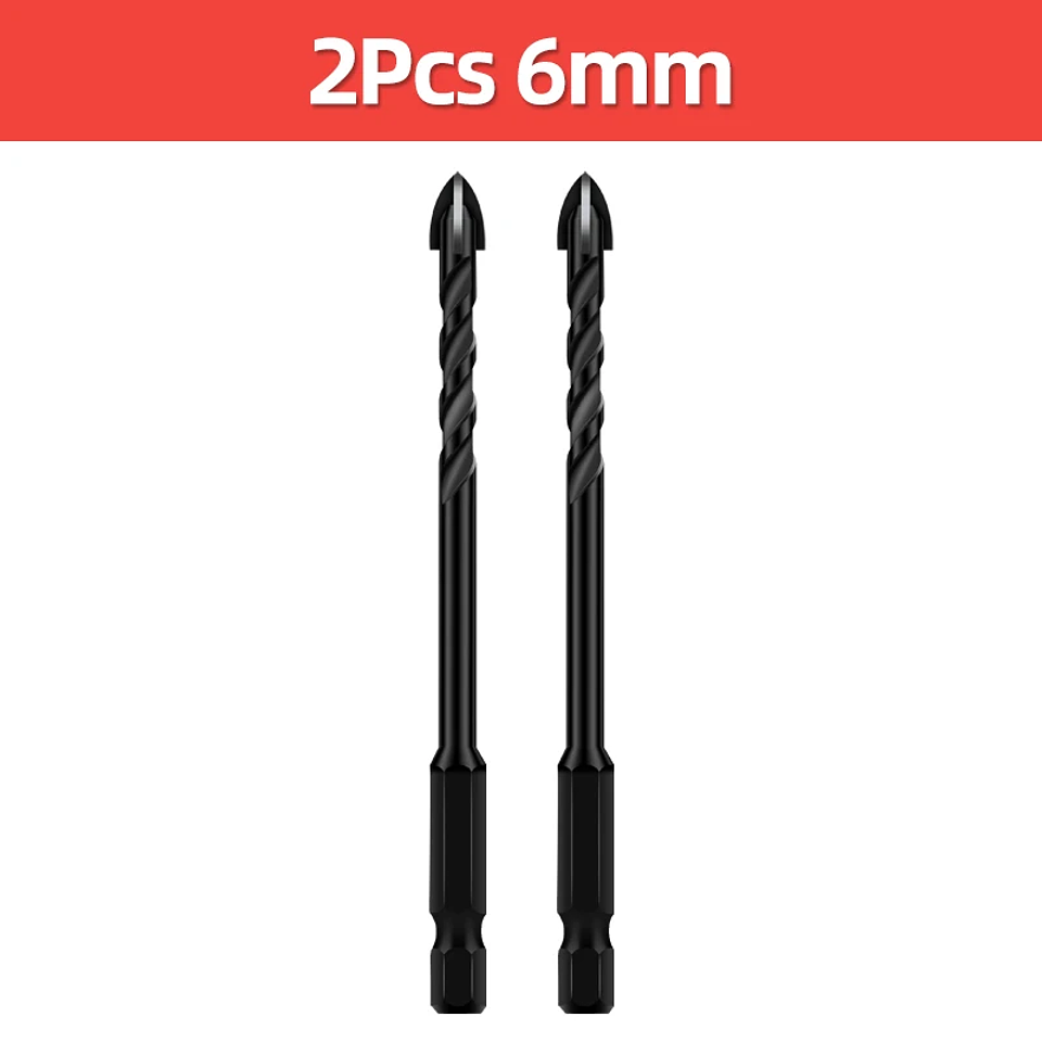 Industrial Hard Alloy Cross Hex Drill Bits | 4-Edge Carbide Tip for Tile, Glass, Concrete, and Wood 13