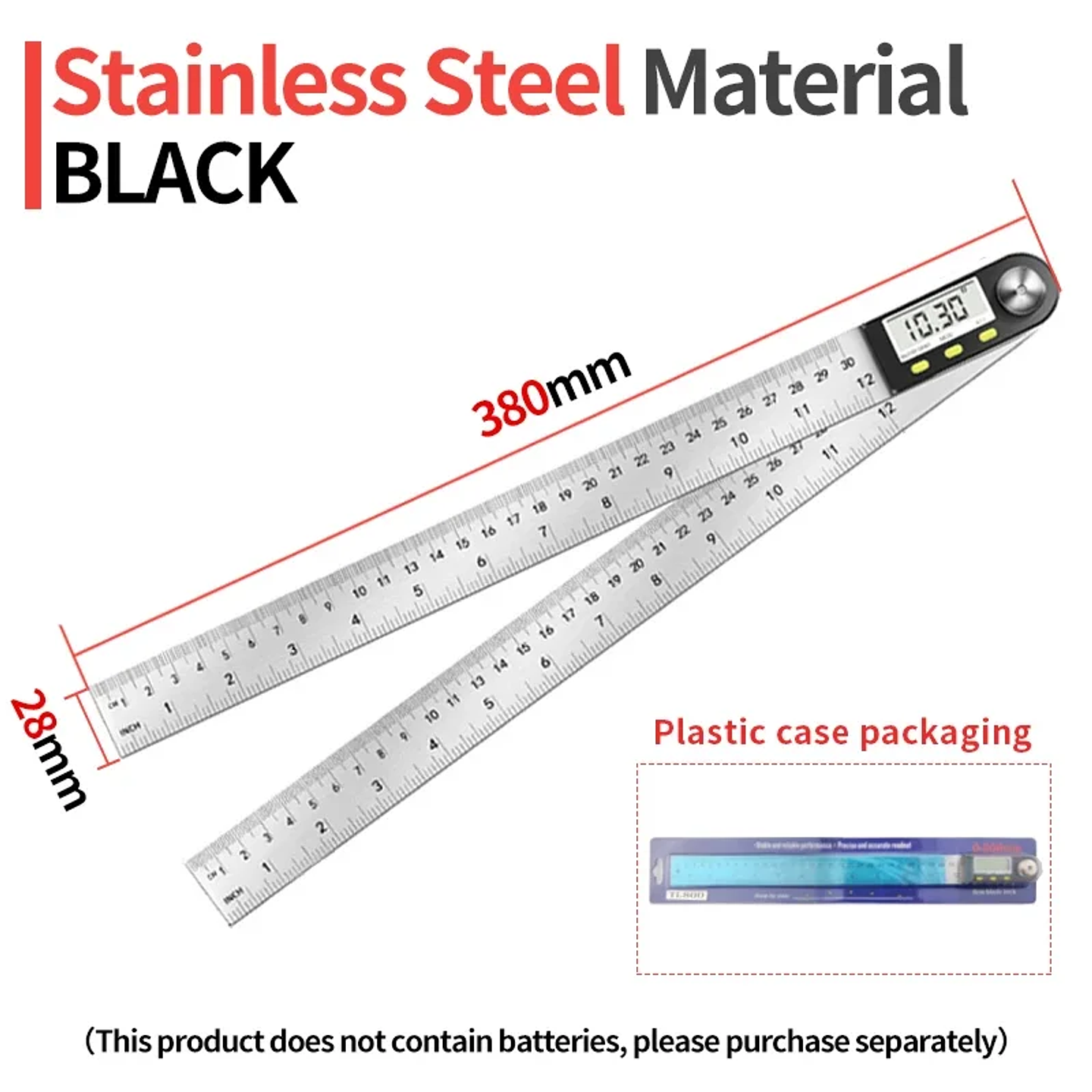 2-in-1 Digital Protractor & Angle Ruler | 360° Electronic Goniometer with LCD Display (200mm/8-Inch) 15