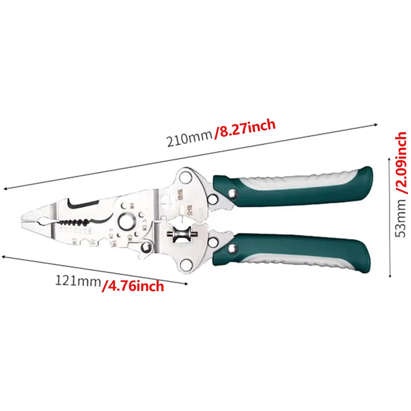 Stainless Steel 217mm Multi-Functional Electrician Wire Stripper Pliers 7