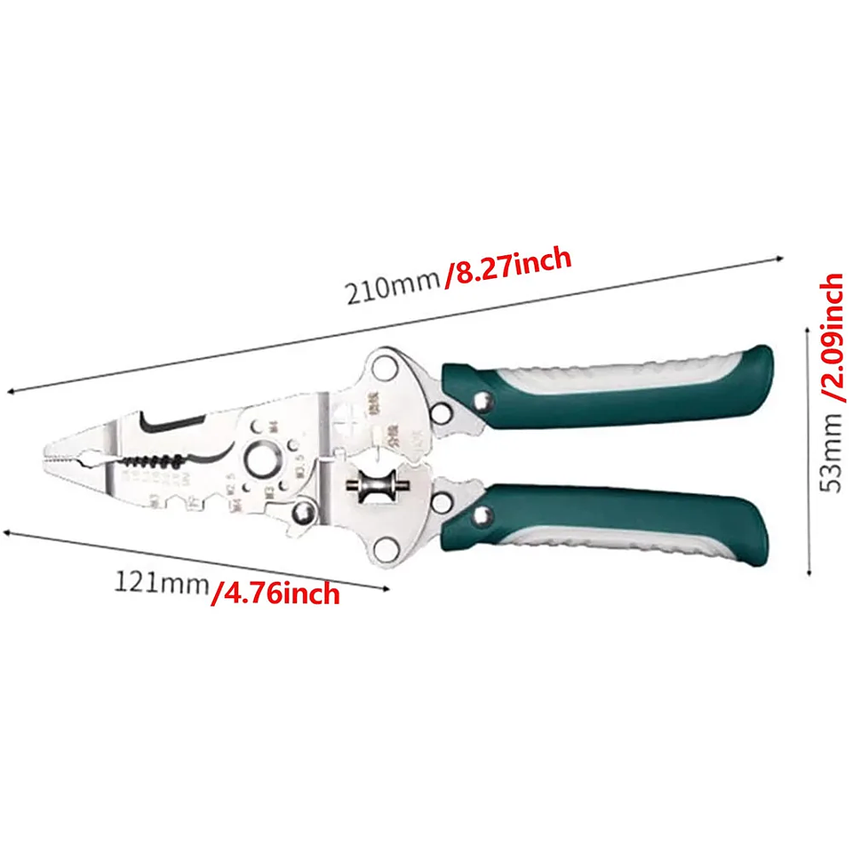 Stainless Steel 217mm Multi-Functional Electrician Wire Stripper Pliers 7