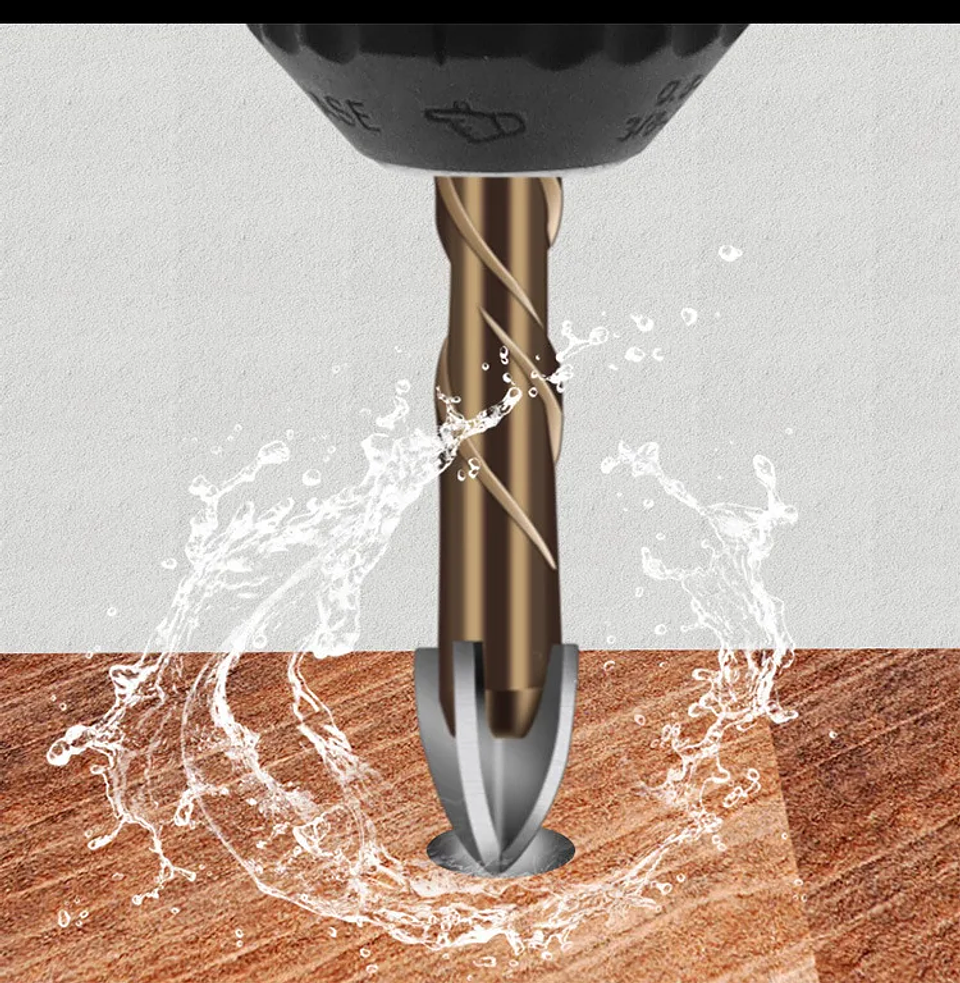 Industrial Cross Hex Tile & Glass Drill Bits | Titanium-Coated Carbide Masonry Bit for Concrete, Porcelain & Stone 19
