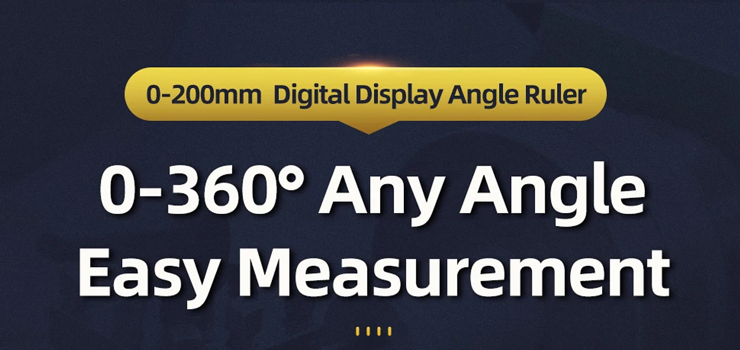 2-in-1 Digital Protractor & Angle Ruler | 360° Electronic Goniometer with LCD Display (200mm/8-Inch) 16
