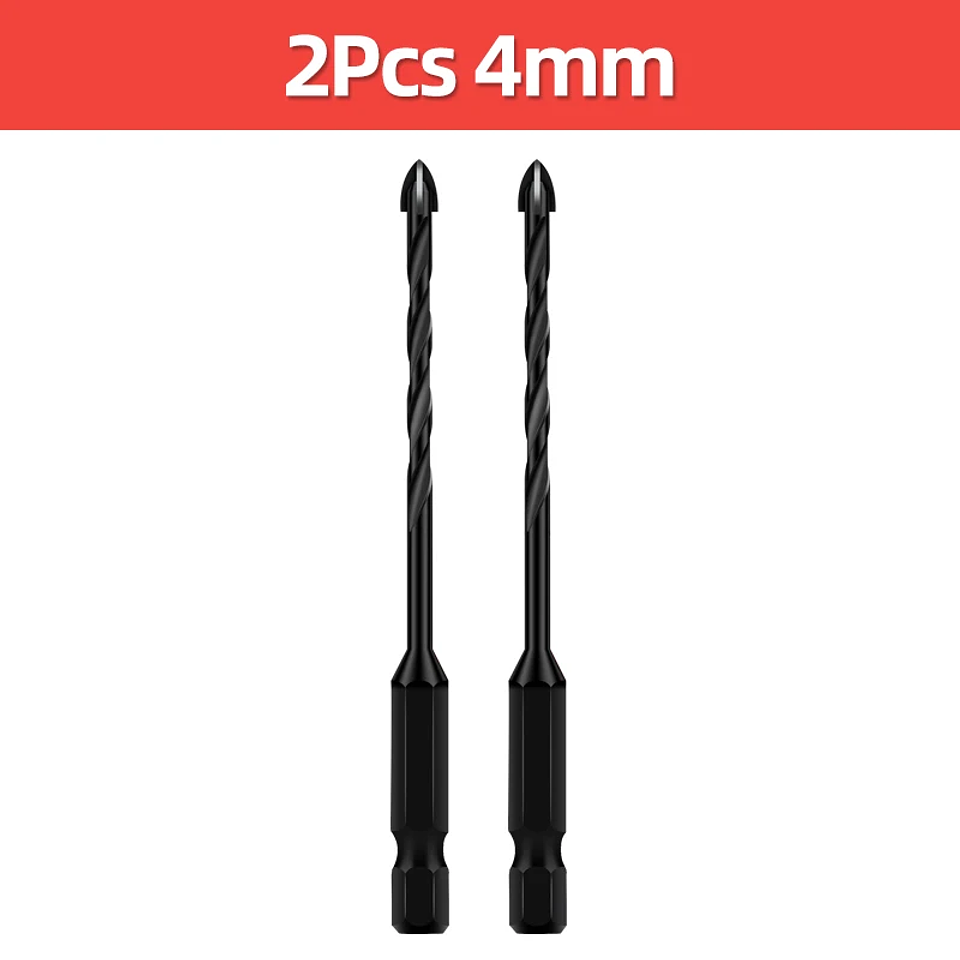 Industrial Hard Alloy Cross Hex Drill Bits | 4-Edge Carbide Tip for Tile, Glass, Concrete, and Wood 15