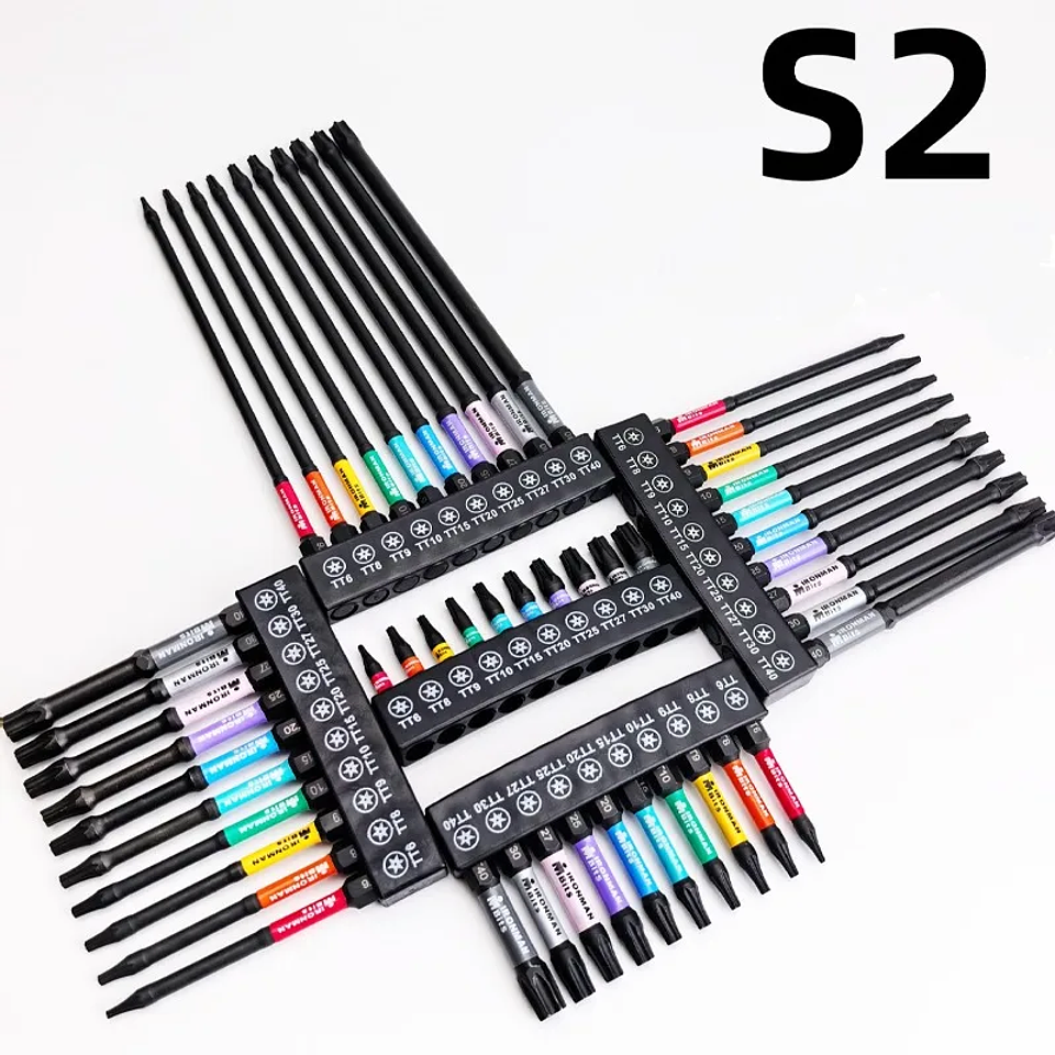 S2 Steel Magnetic Torx Impact Bit Set | Shock-Absorbent Anti-Slip Star Bits 21