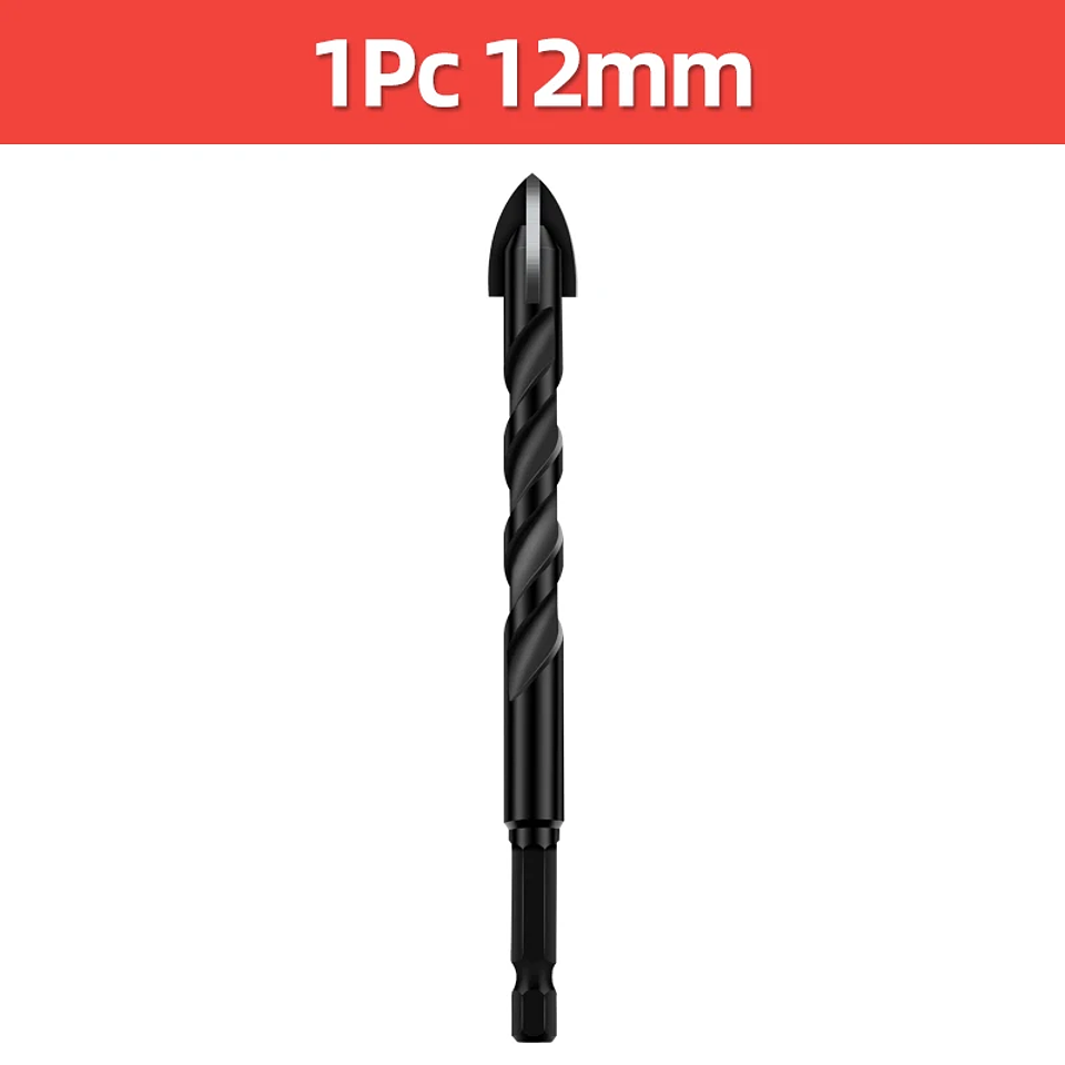 Industrial Hard Alloy Cross Hex Drill Bits | 4-Edge Carbide Tip for Tile, Glass, Concrete, and Wood 17