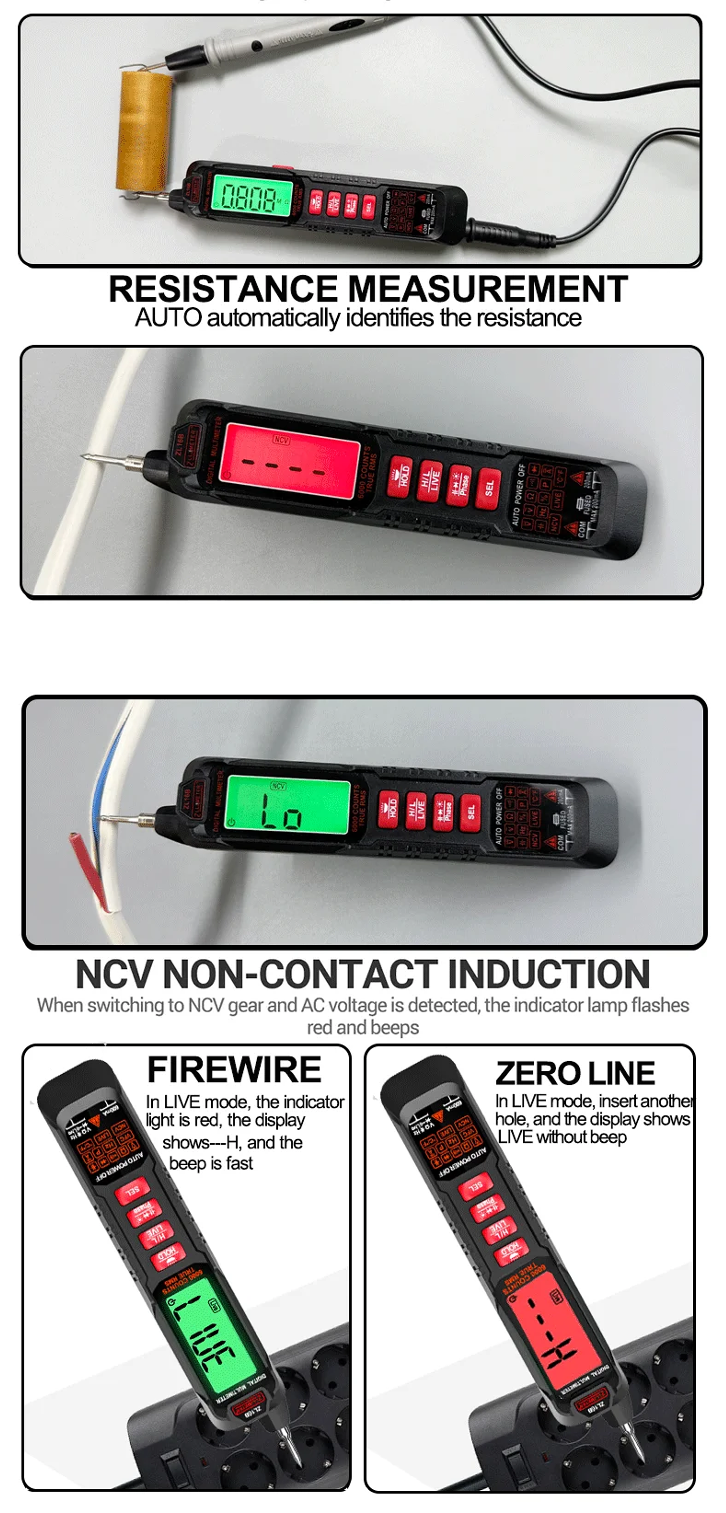 Professional Digital Multimeter | 6000 Counts High-Precision True RMS Tester with NCV & USB Charging 25
