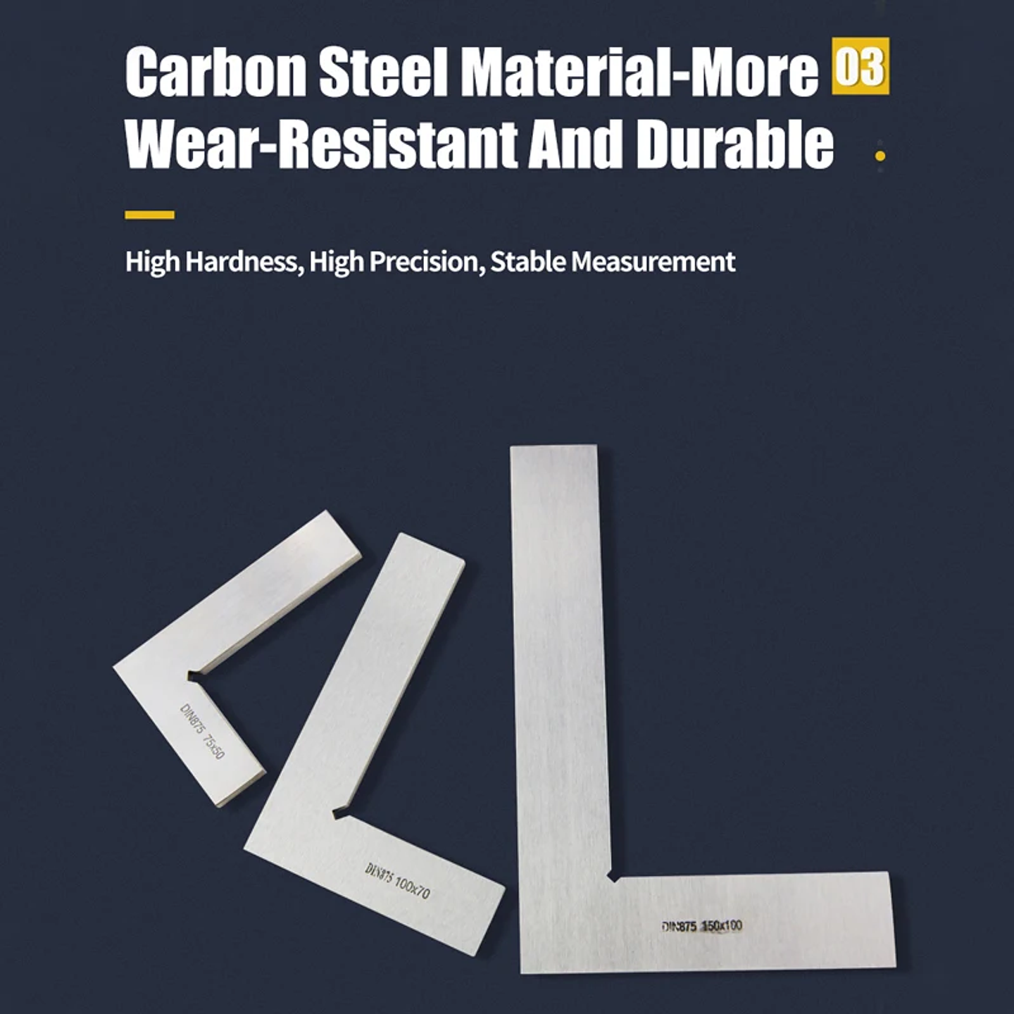 Industrial Carbon Steel 90-Degree Carpenter Square | L-Shaped Precision Try Square 4