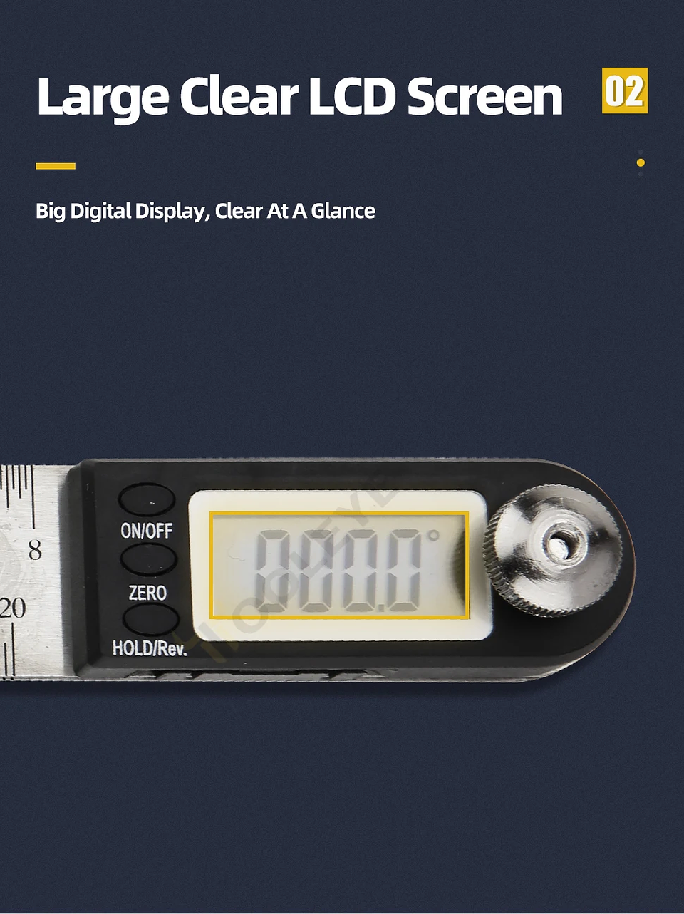 2-in-1 Digital Protractor & Angle Ruler | 360° Electronic Goniometer with LCD Display (200mm/8-Inch) 20
