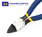 Professional Diagonal Cutting Pliers | Chrome Vanadium Side Cutters & Wire Stripping Tool (5/6 Inch) - thumbnail 15